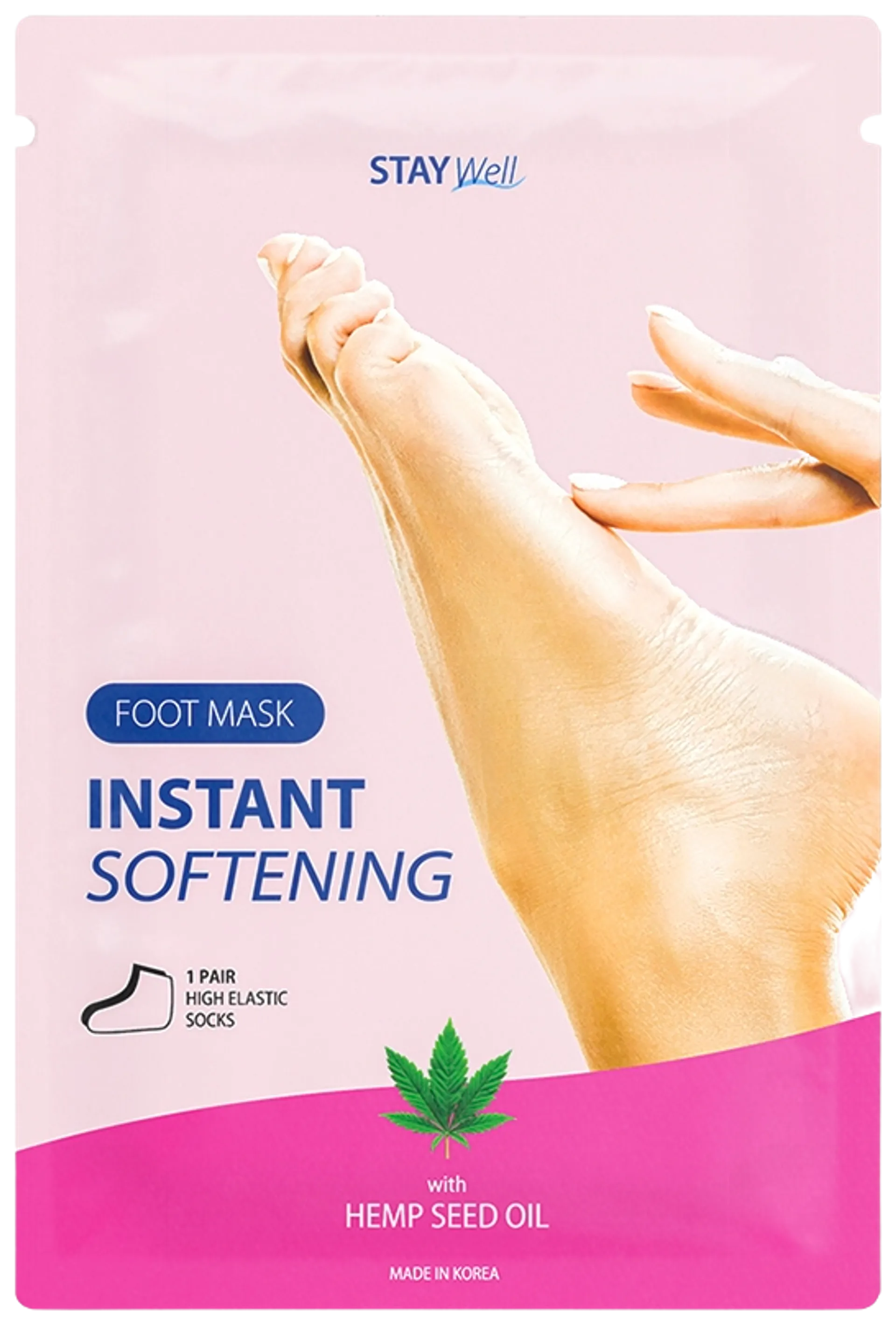 STAY Well Instant Softening Foot Mask HEMP SEED