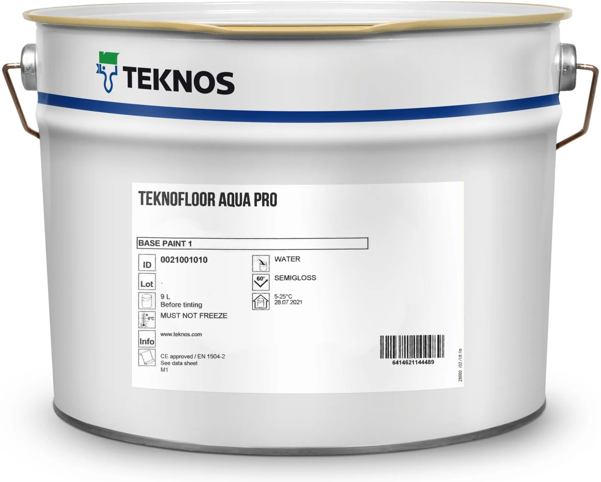 Teknos Teknofloor Aqua Pro lattiamaali 9L PM1 valkoinen sävytettävissä puolikiiltävä