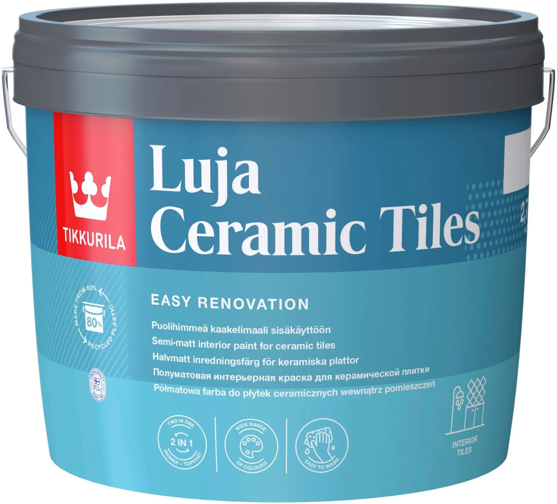 Tikkurila kaakelimaali Luja Ceramic Tiles 2,7 l C sävytettävä puolihimmeä