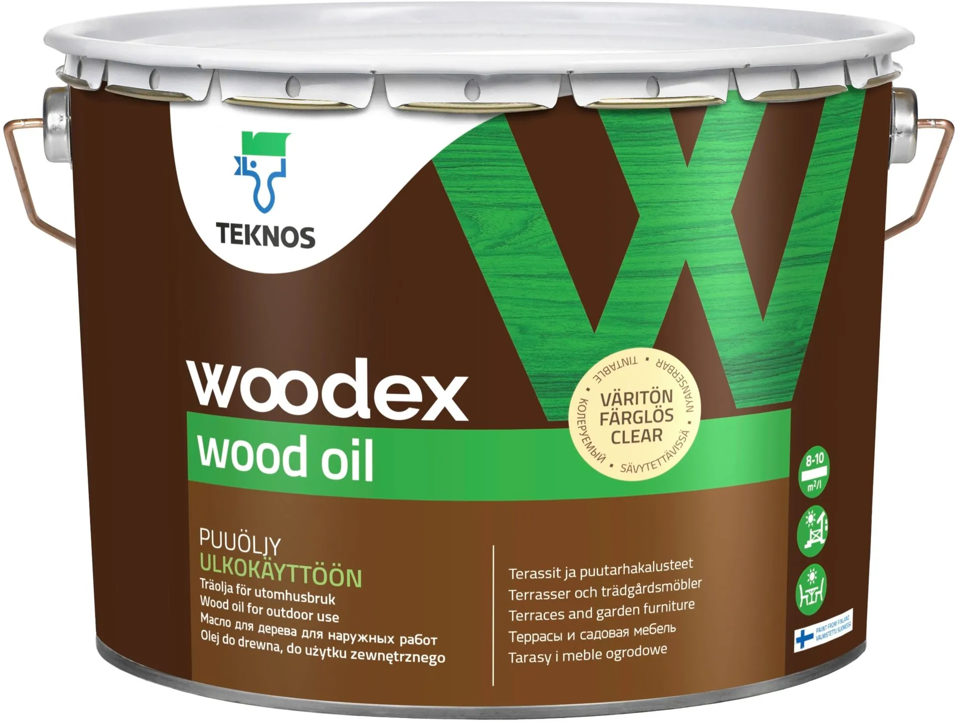 Teknos puuöljy Woodex Wood Oil  9 l väritön
