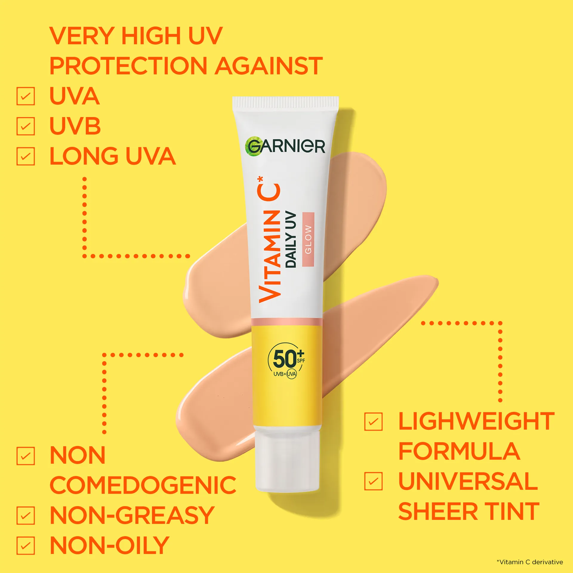 Garnier SkinActive Vitamin C UV Daily Fluid SK50+ Sheer Tint päivävoide väsyneelle iholle 40ml - 4