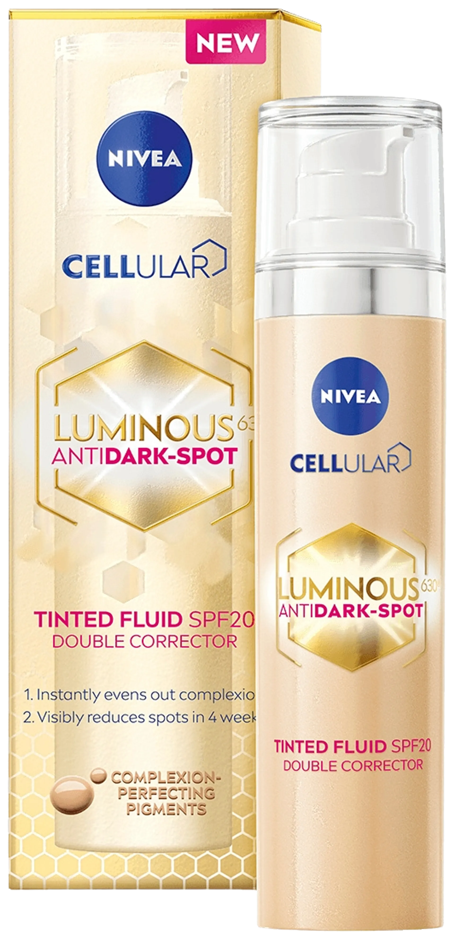 NIVEA 40ml Cellular Luminous630 Anti Dark-Spot Tinted Fluid sk 20 -päivävoide
