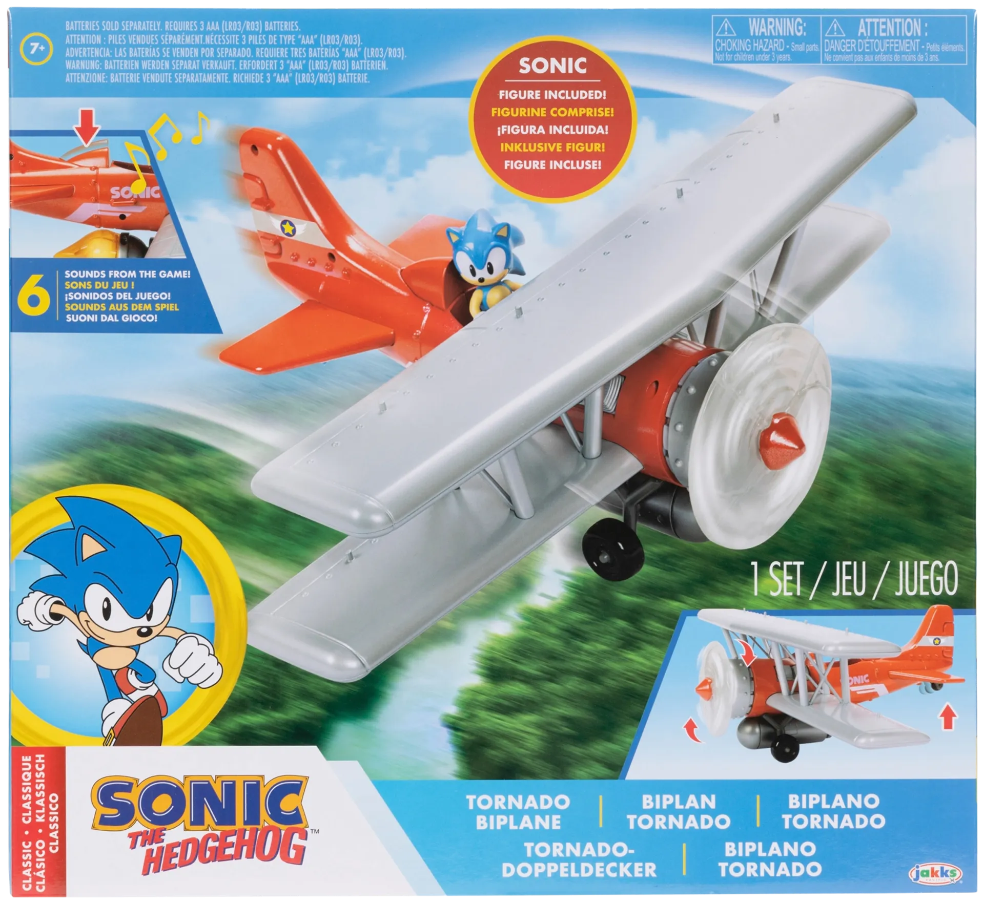 Sonic leikkisetti Tornado Biplane + Sonic-hahmo 2.5" - 12