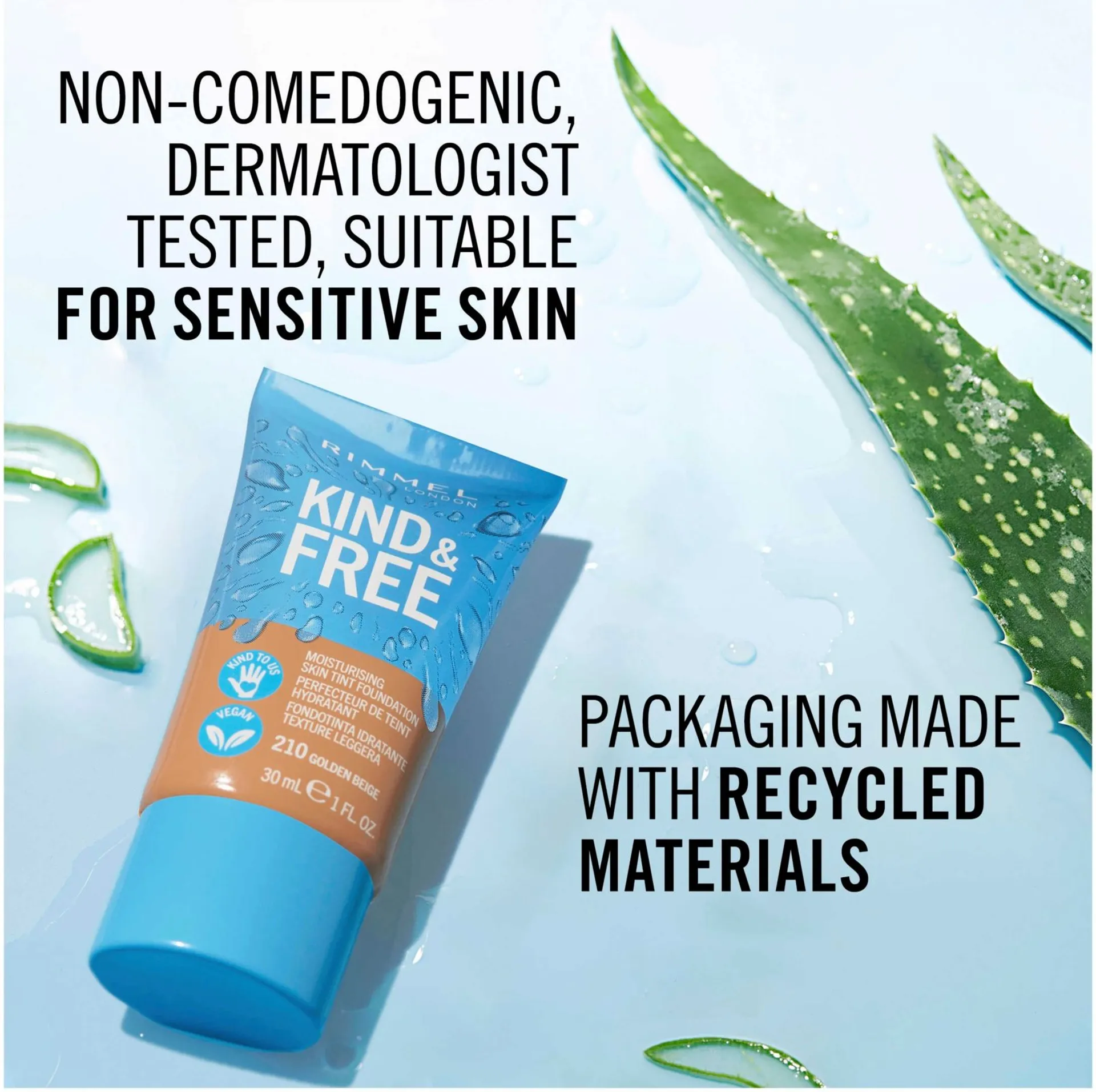 Rimmel Kind & Free Skin Tint Foundation 30 ml, 400 Natural Beige meikkivoide - 7