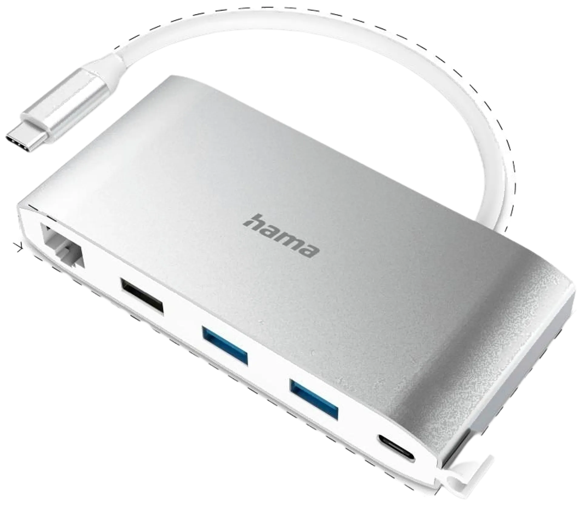 Hama USB-C -hubi, 8-porttinen, 3 x USB-A, 2 x USB-C, VGA, HDMI™, LAN, USB 3.2 Gen 1, 0,15 m - 4