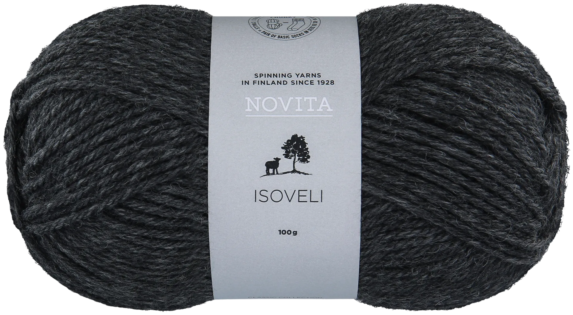 Novita lanka Isoveli 100 g grafiitti  044 - 1