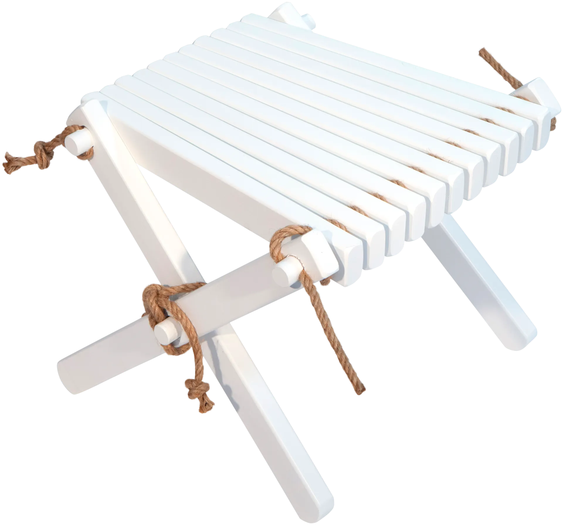 EcoFurn® Lilli-pöytä/jalkarahi koivu valkoinen maalattu