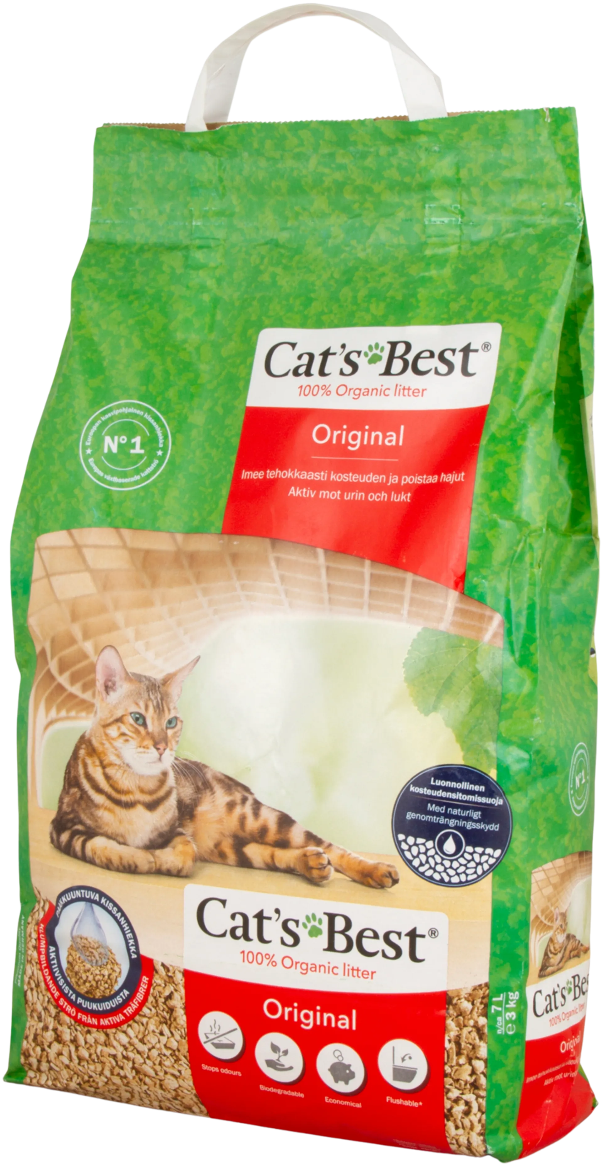 Cat's Best Original 7 l / 3 kg paakkuuntuva kissanhiekka