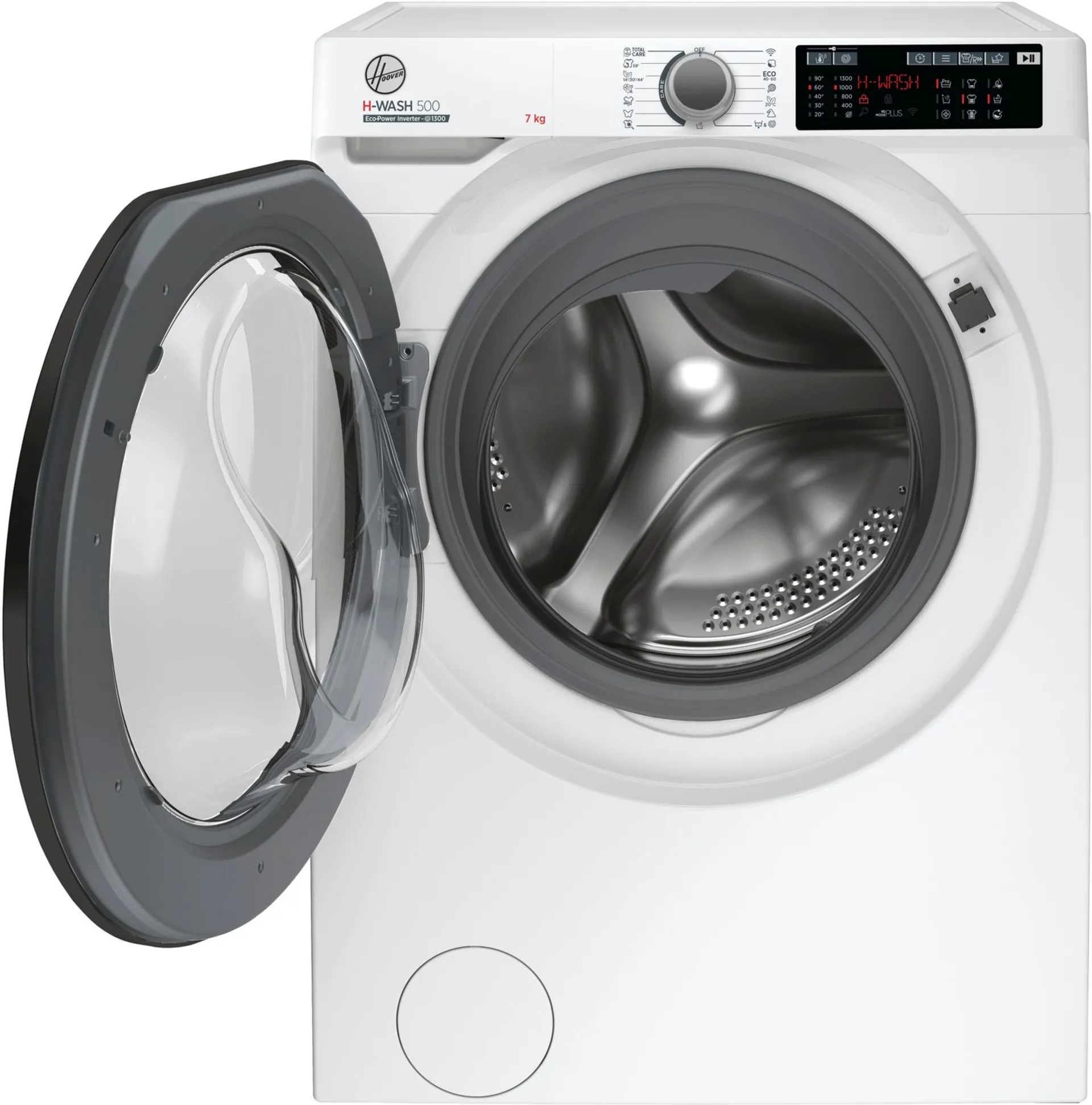 Hoover edestä täytettävä pyykinpesukone 7kg H-Wash 500 Slim HW4 37XMBB-1-S valkoinen - 2