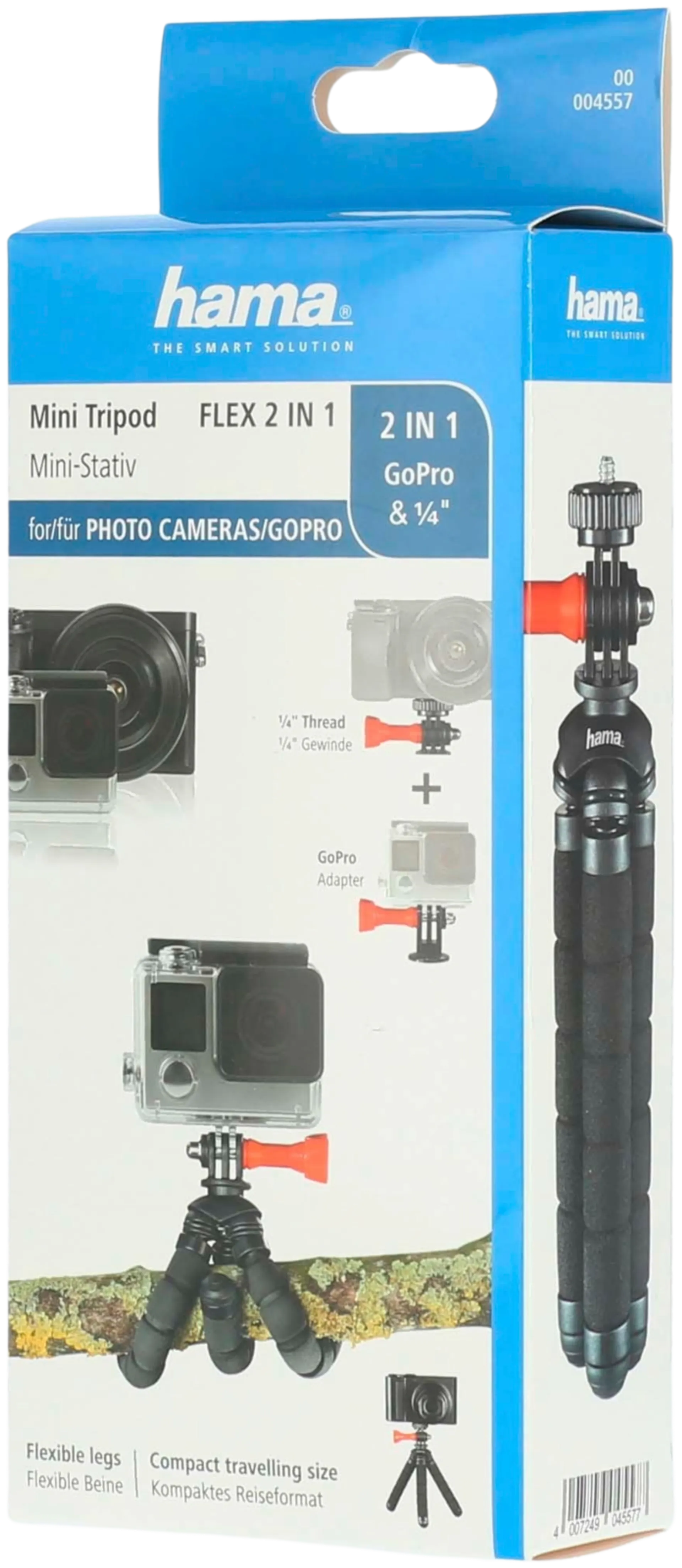Hama Kamerajalusta Flex 2in1 kameroille ja GoPro:lle, 14 cm, musta - 6