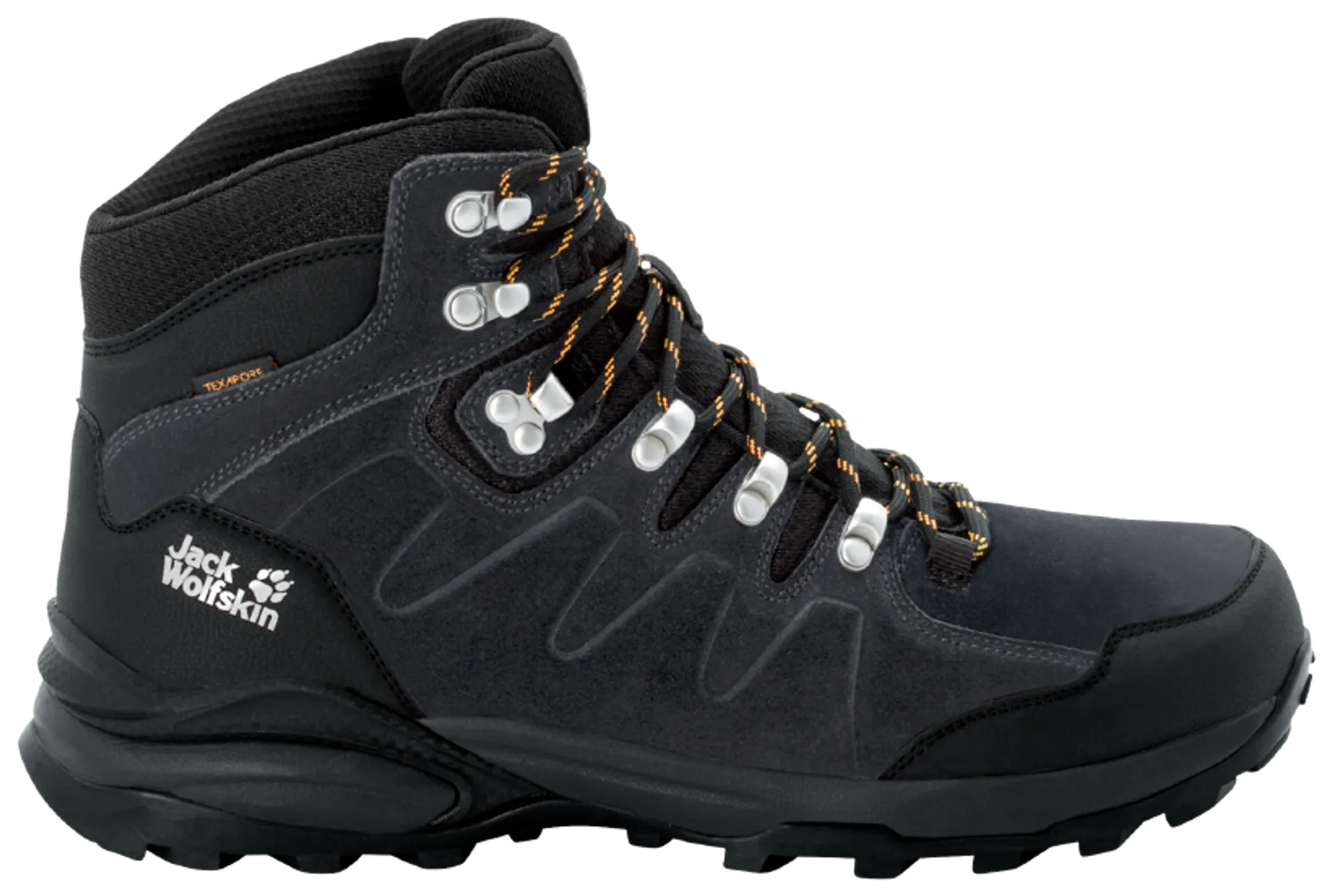 Jack Wolfskin miesten mid-vartinen ulkoilujalkine Refugio Texapore Mid - Pha/brly yel - 1