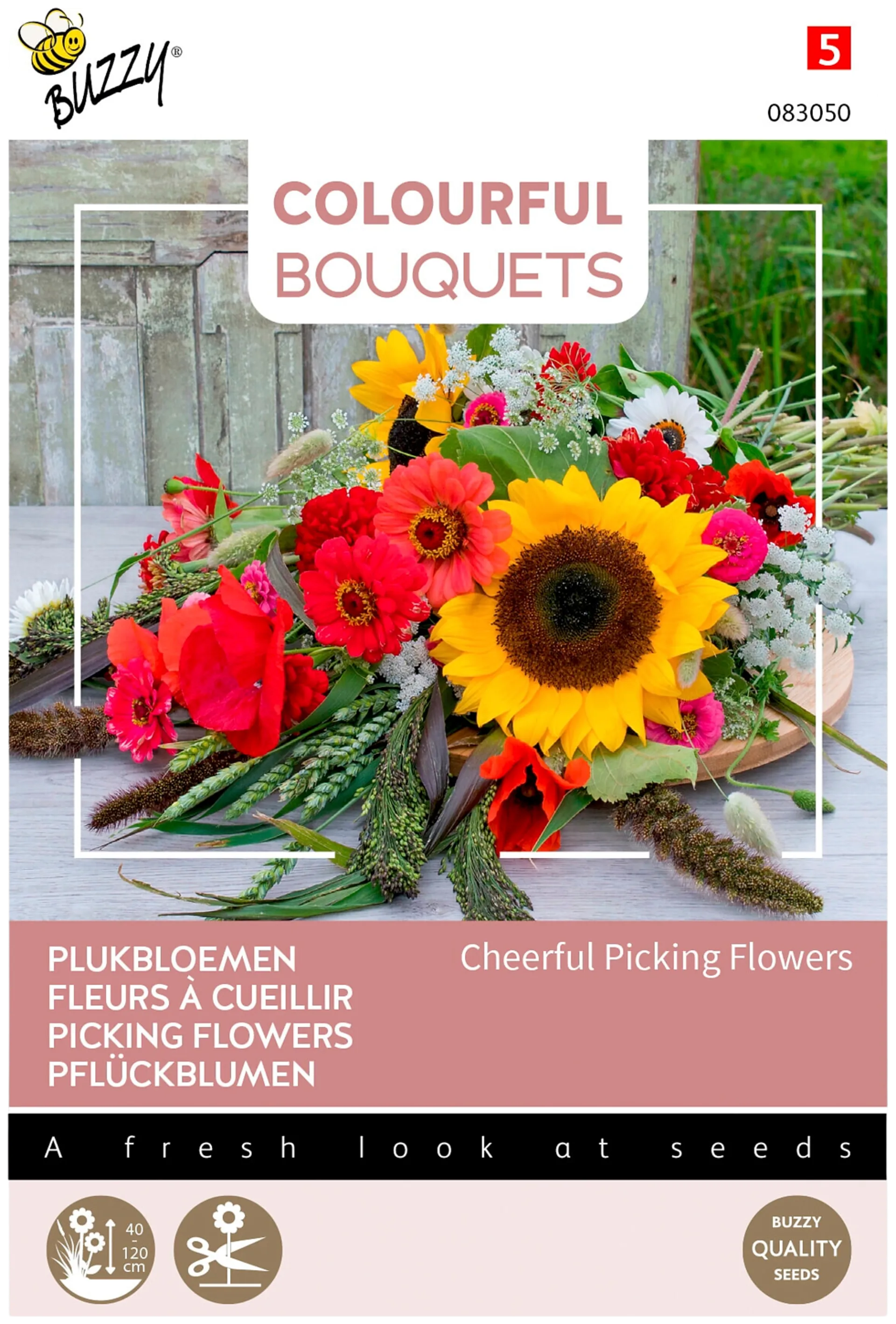 Buzzy® Colorful Bouquets Cheerful Picking Flowers, iloisenvärisiä kesäkukkia