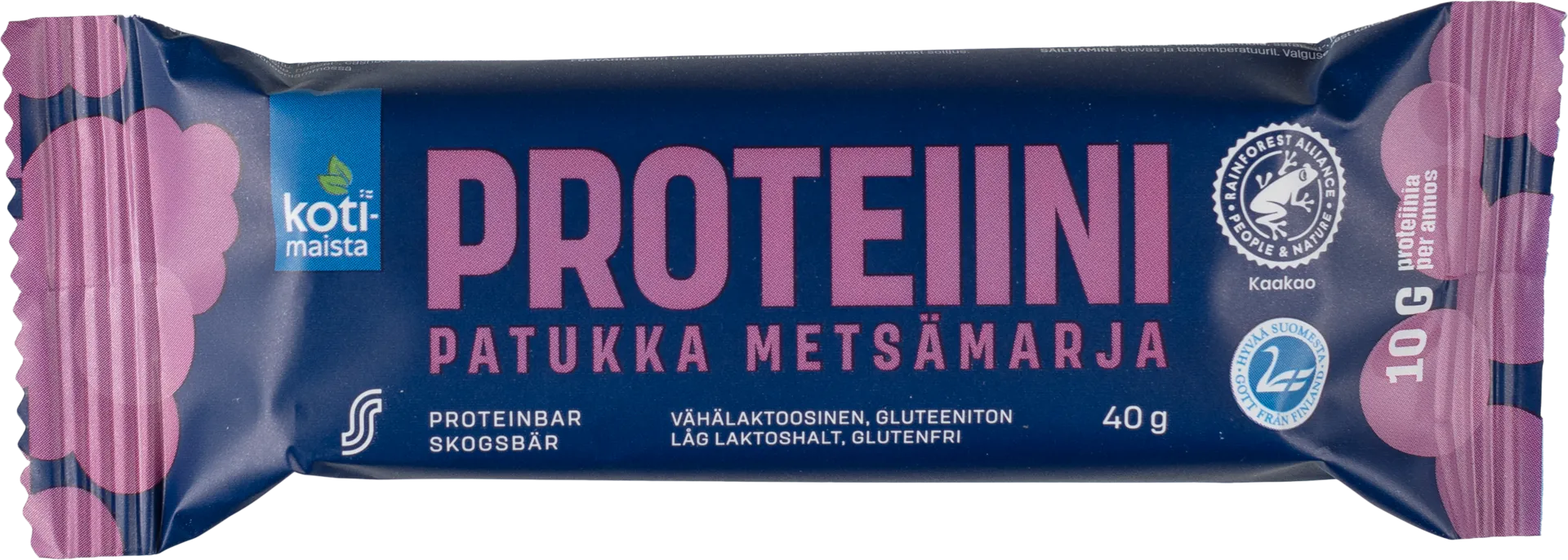 Kotimaista proteiinipatukka metsämarja 40 g