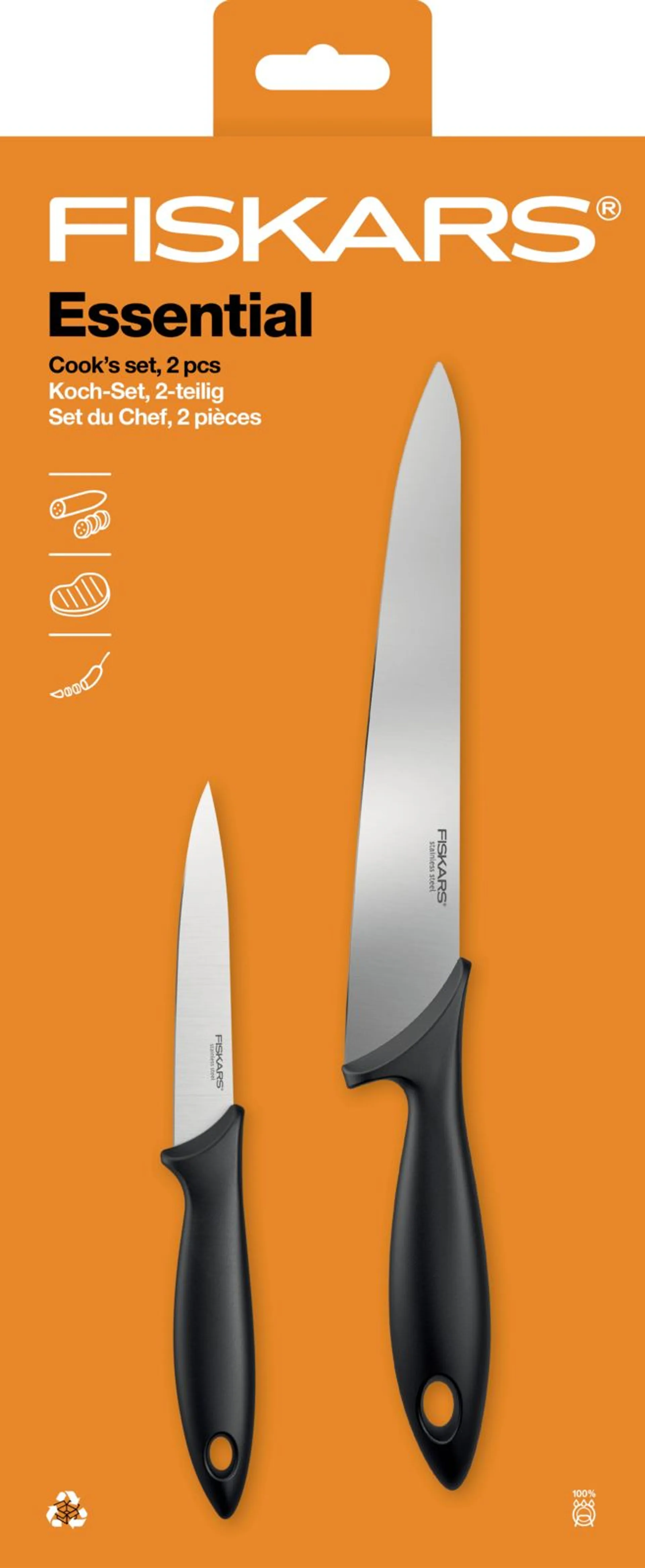 Fiskars Essential veitsisetti 2 kpl kokinveitset - 3