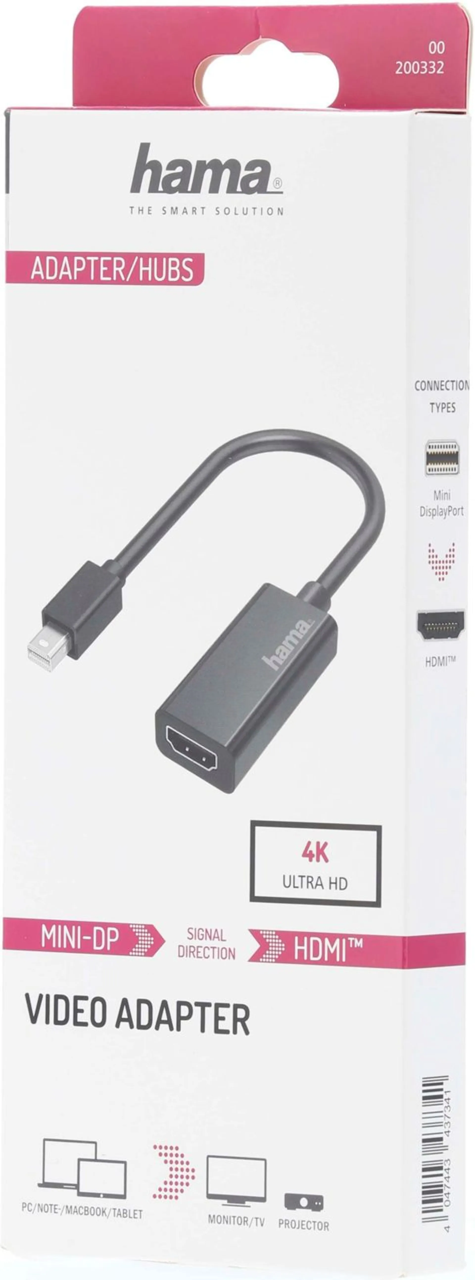 Hama Videoadapteri, Mini DisplayPort uros - HDMI™ naaras, Ultra HD 4K - 2