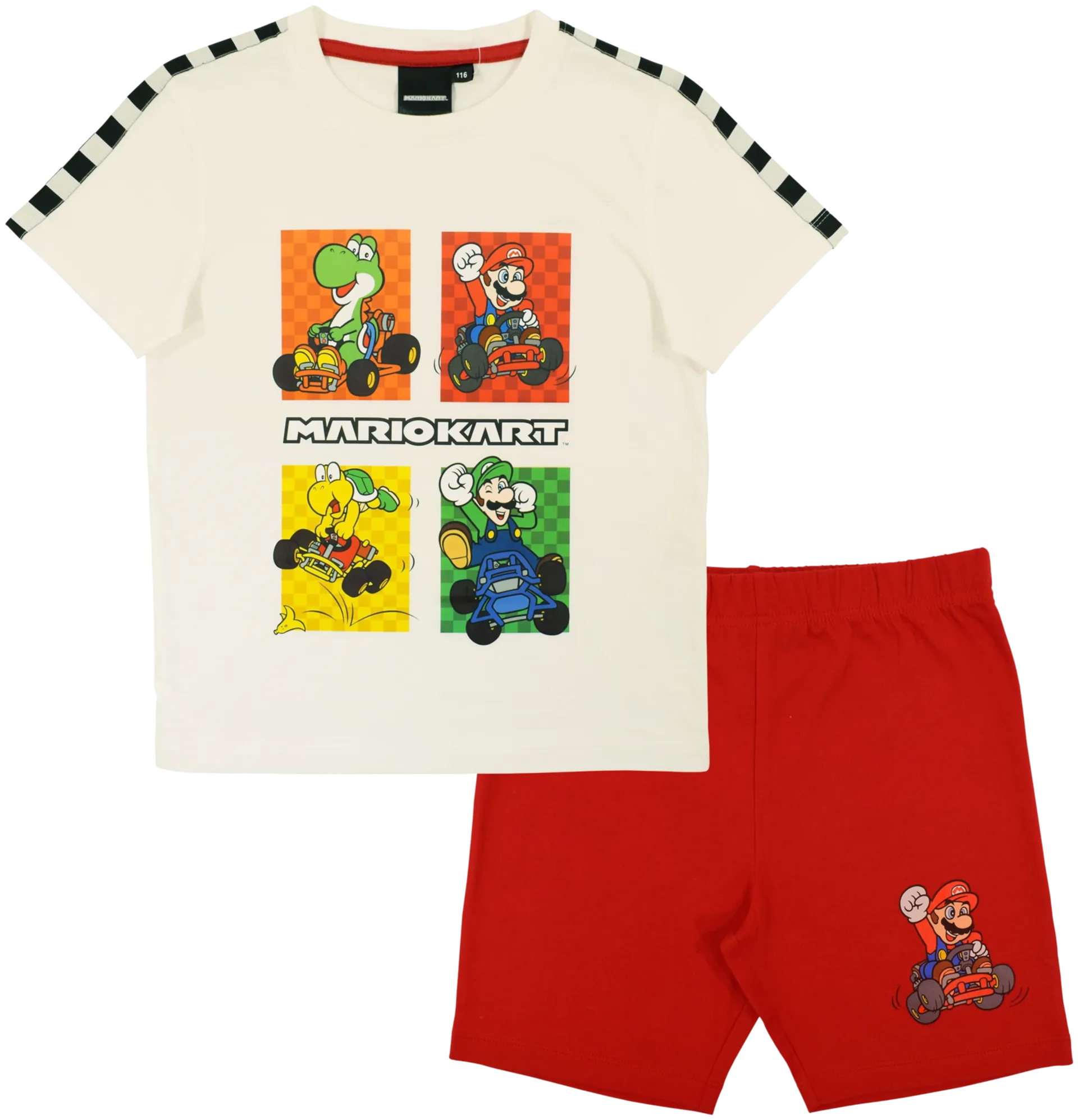 Super Mario lasten t-paita ja shortsit DO-MAKT-31 - Valkoinen/punainen