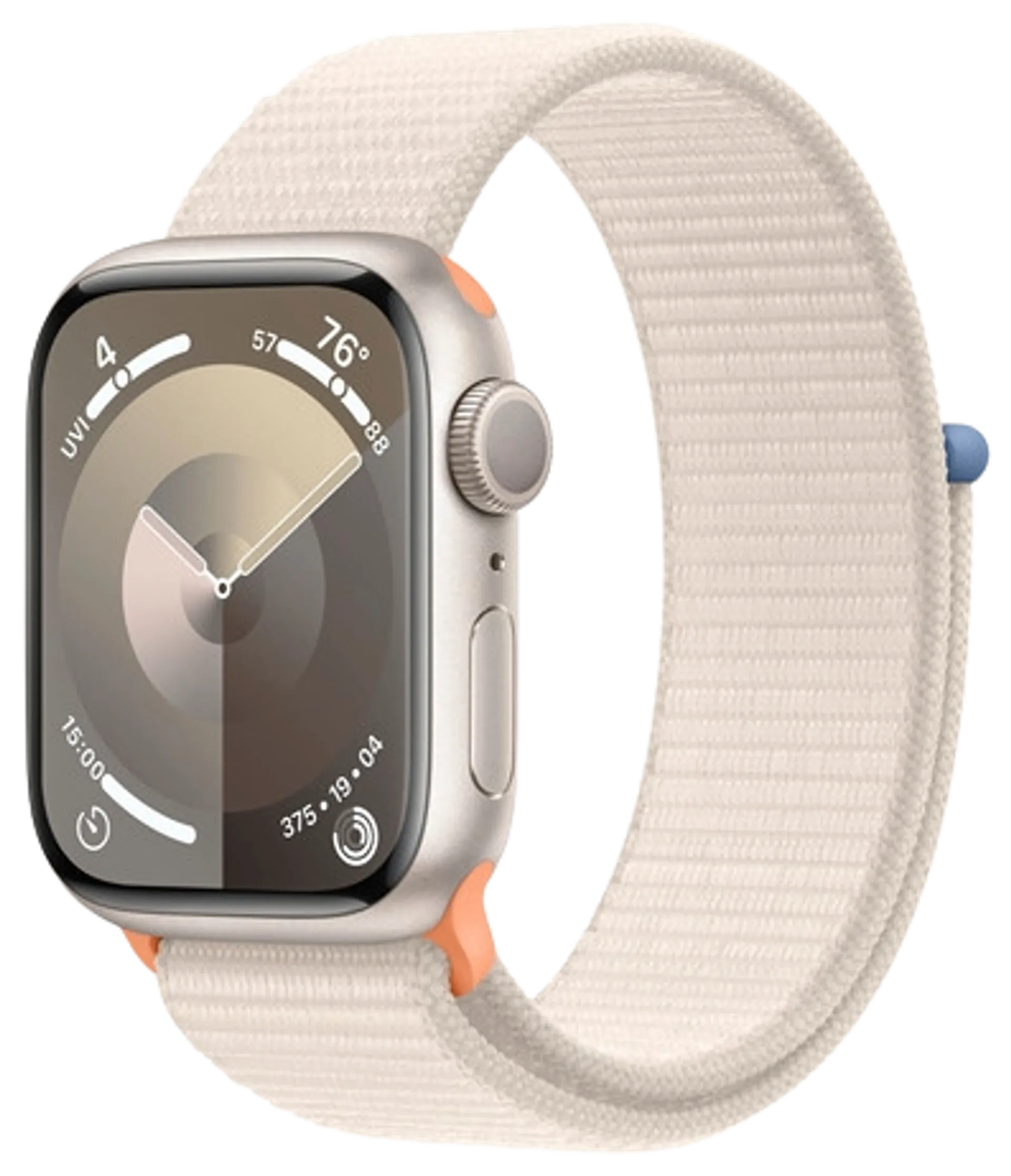 Apple watch Series 9 GPS 41mm valkoinen alumiinikotelo valkoinen urheiluranneke MR8V3KS/A