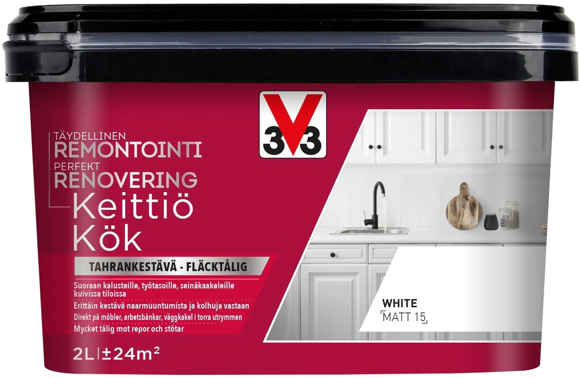 V33 Remontointimaali keittiö 2L White matt
