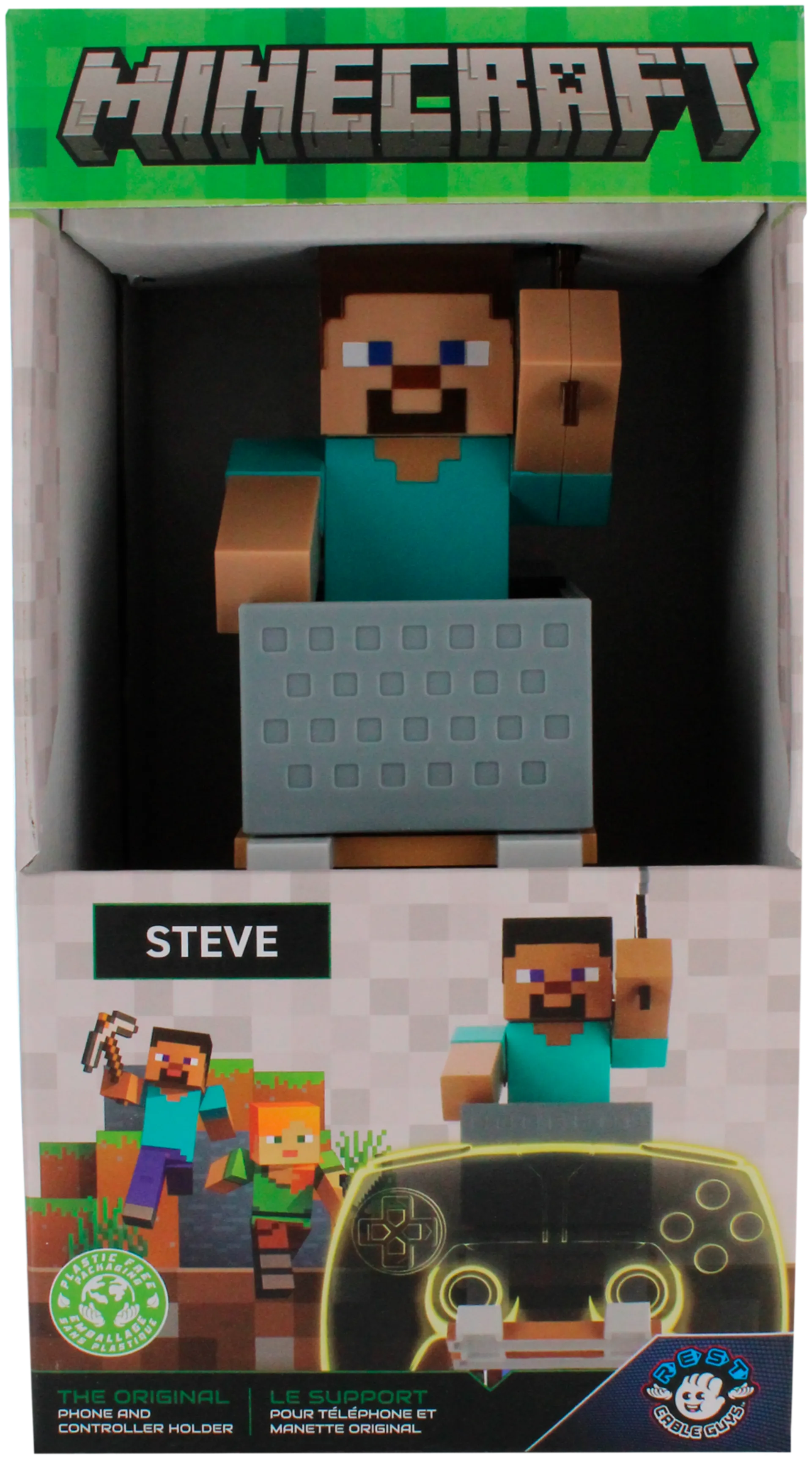 Cable Guys Ohjain/puhelinteline Minecraft Steve - 7