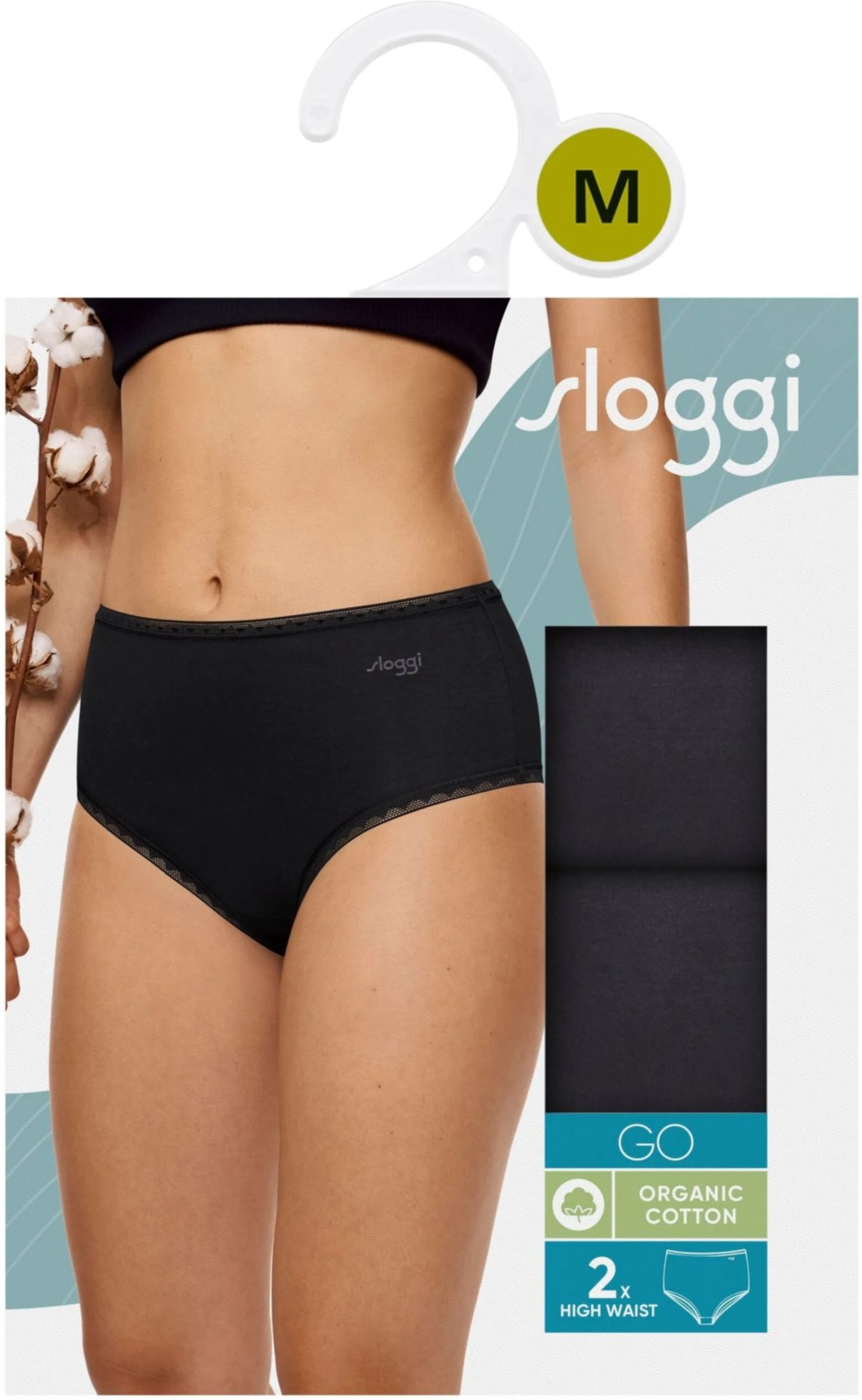 Sloggi GO High waist naisten alushousut, tuplapakkaus - BLACK - 1