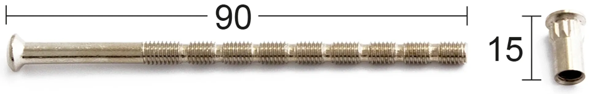 Habo ruuvi+hylsymutteri M5 4+8 niklattu - 1