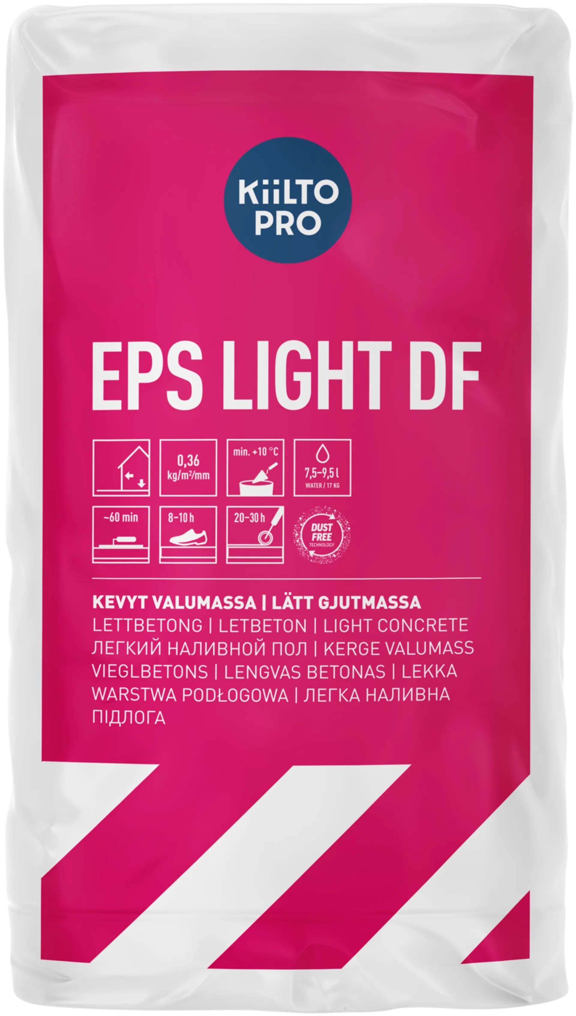 Kiilto EPS Light DF lattiatasoite 17 kg/50 l