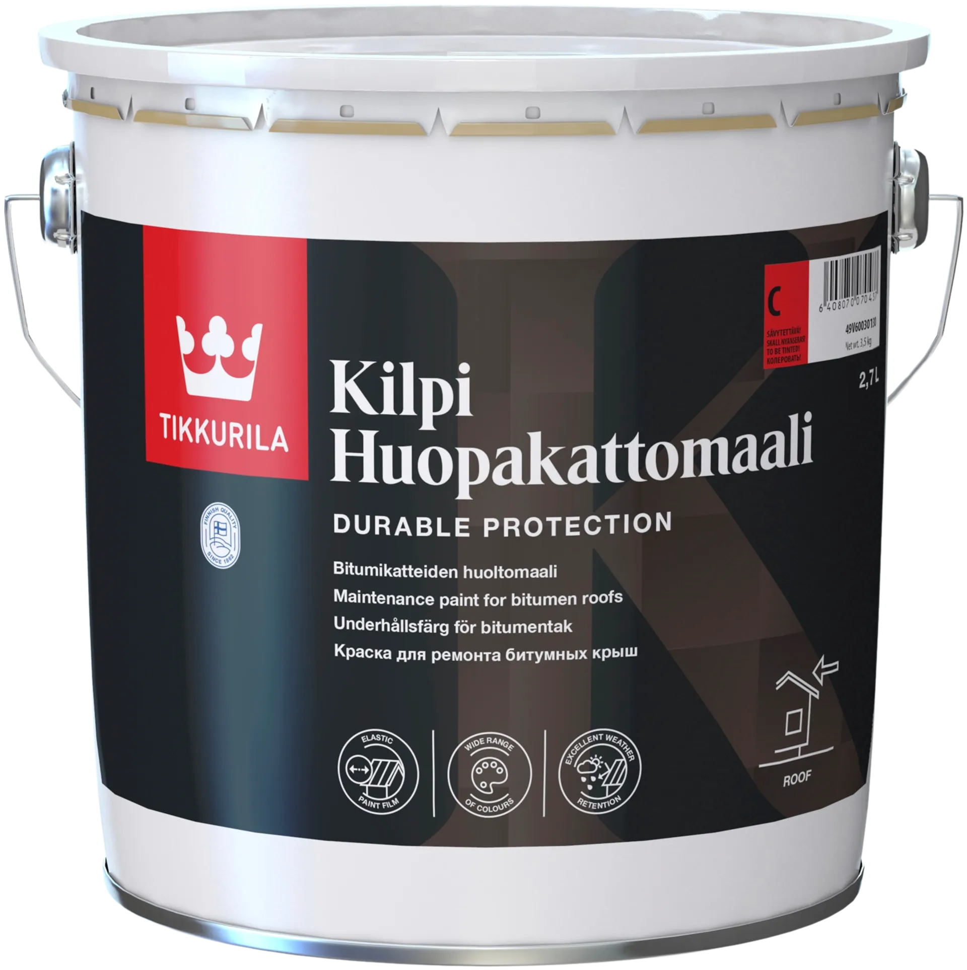 Tikkurila huopakattomaali Kilpi 2,7 l C sävytettävä täyshimmeä