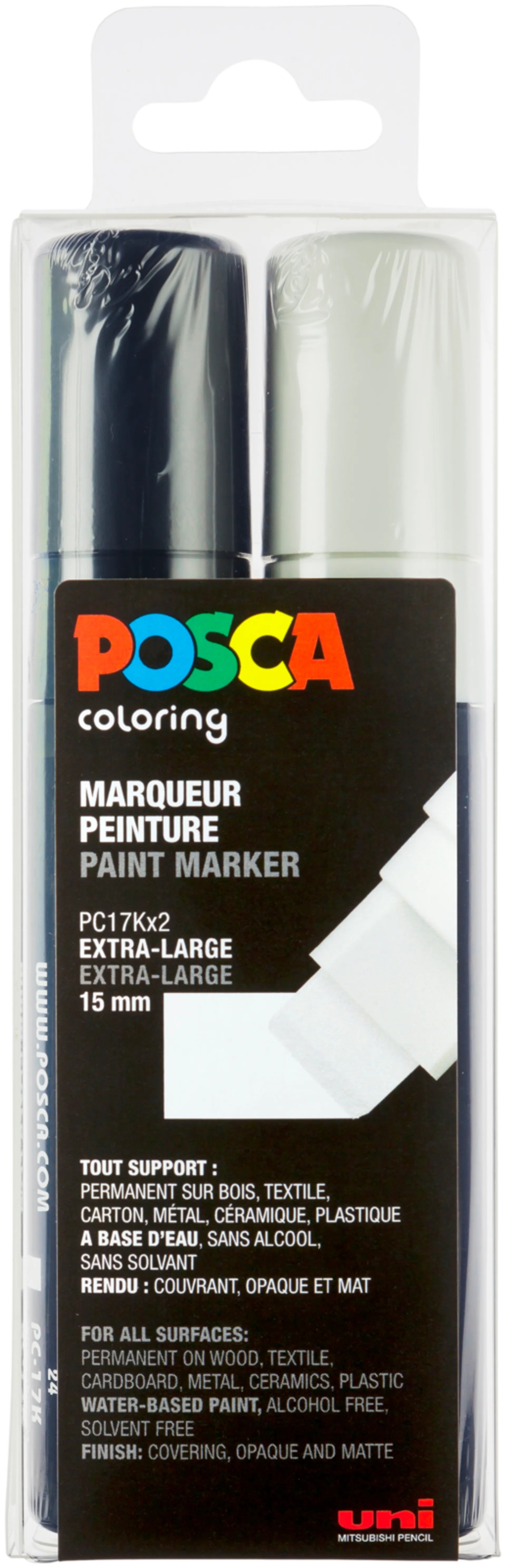 Posca Marker 2kpl PC-17K 15mm valk/musta