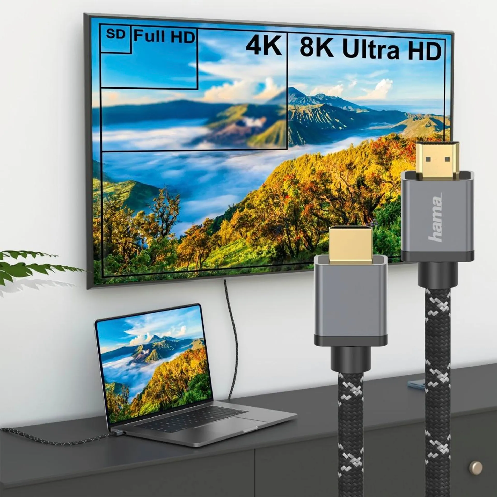 Hama Ultra High Speed HDMI™-johto, uros - uros, 8K, Metal, 3,0 m - 3