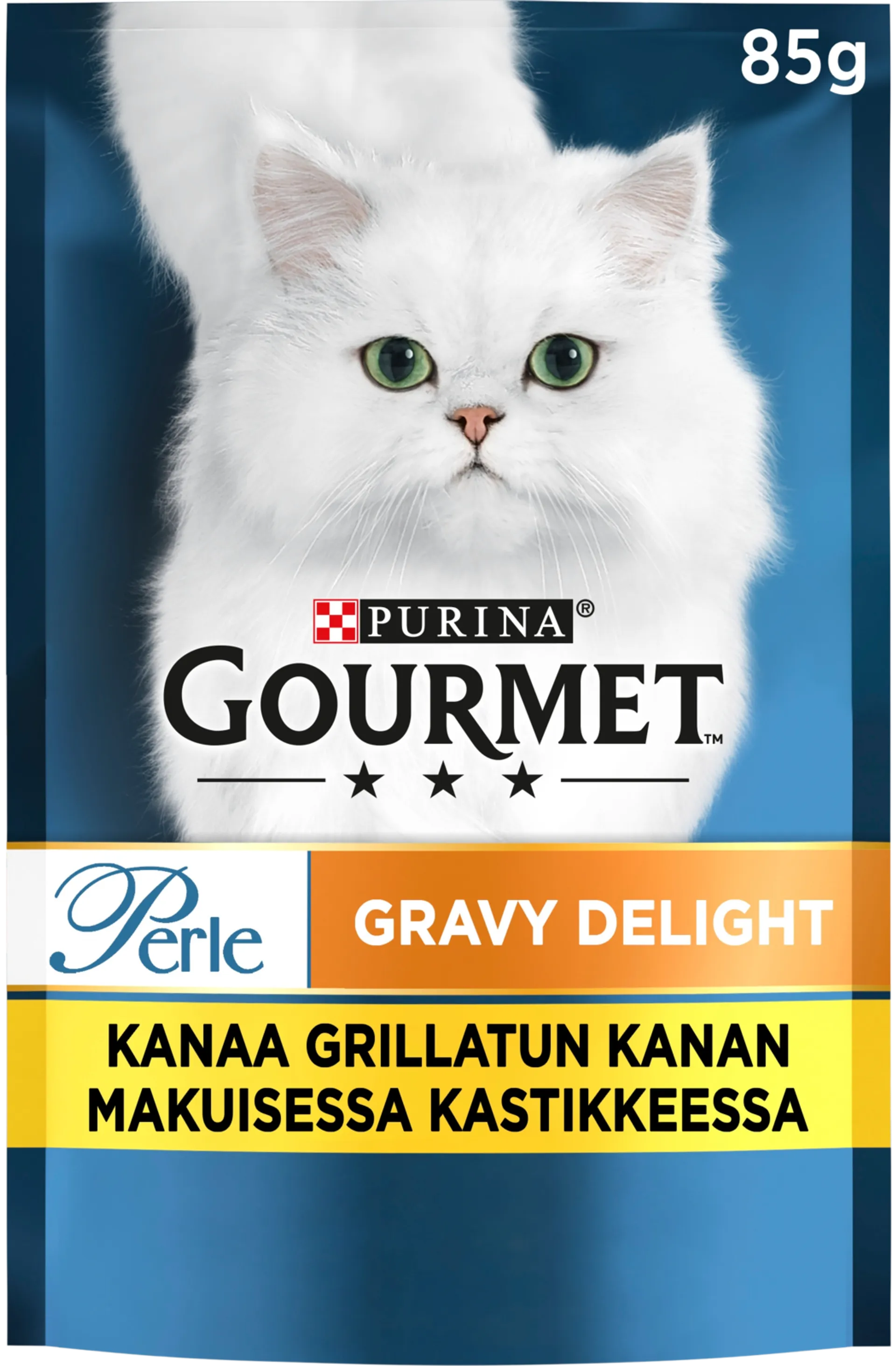 Gourmet 85 g Perle Gravy Delight kanaa ja grillatun kanan makuista kastiketta kissanruoka