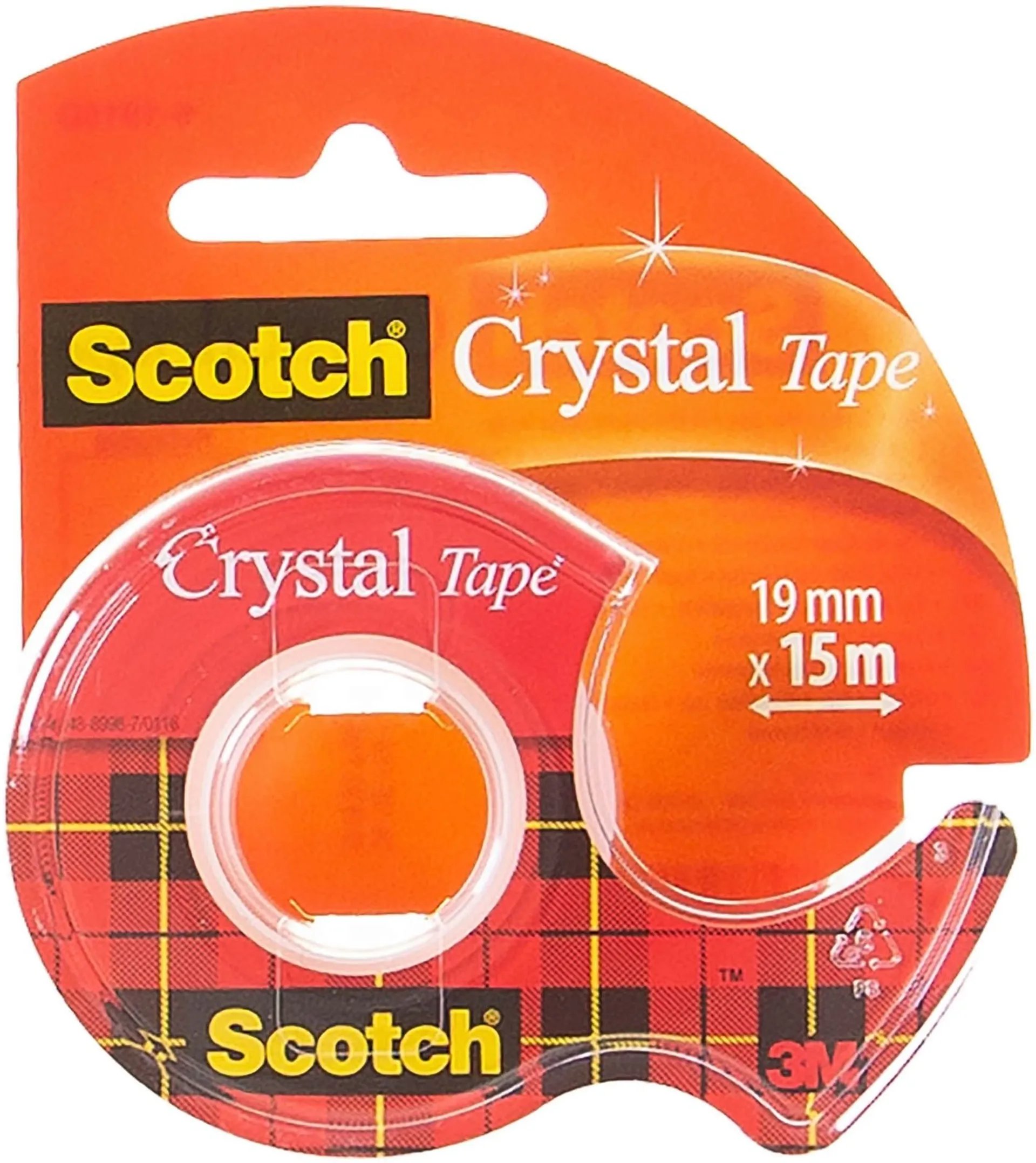 Scotch® Crystal Clear-teippi, 19 mm x 15 m, 1 rulla + käsiteline
