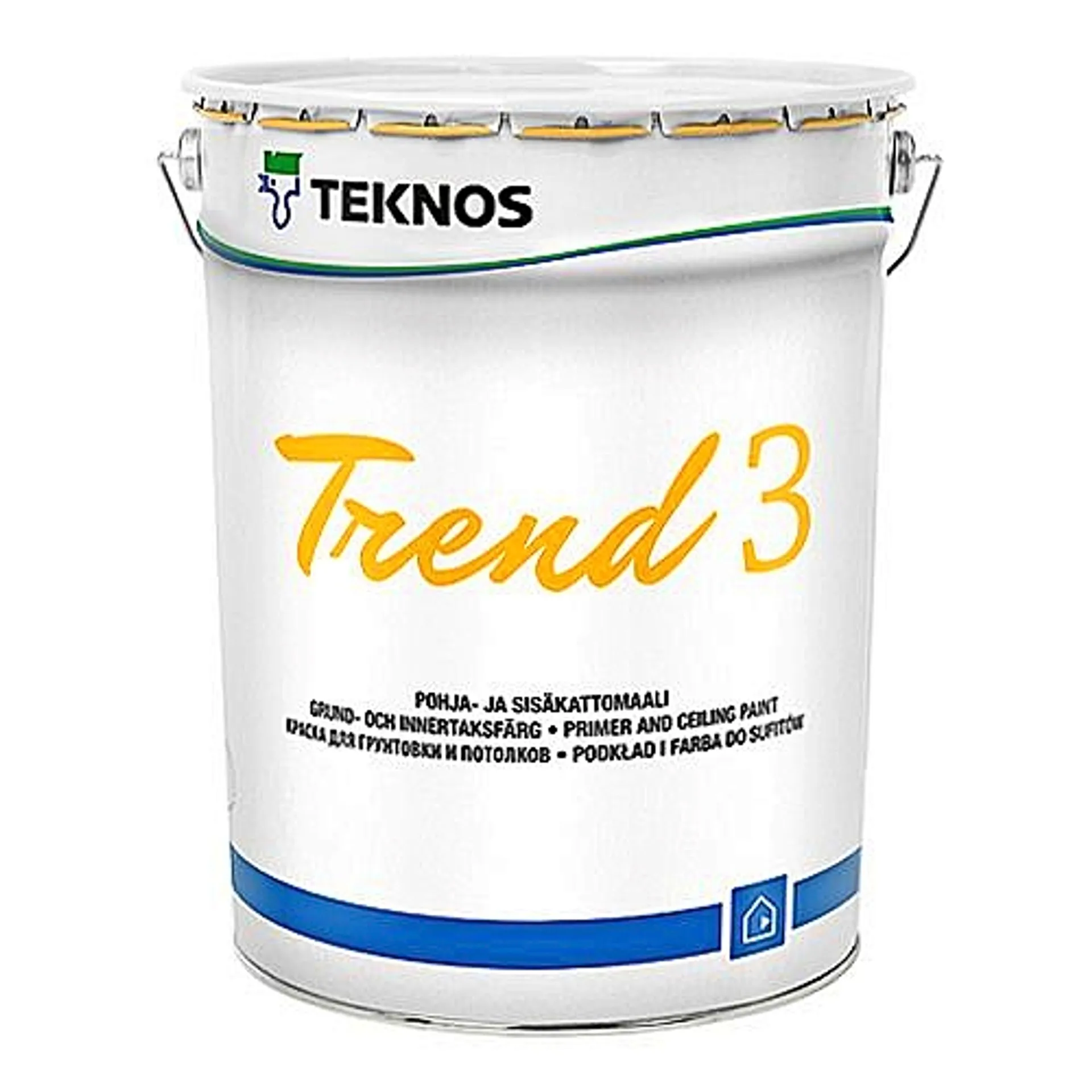 Teknos Trend 3 pohja- ja sisäkattomaali 18L valkoinen tayshimmeä