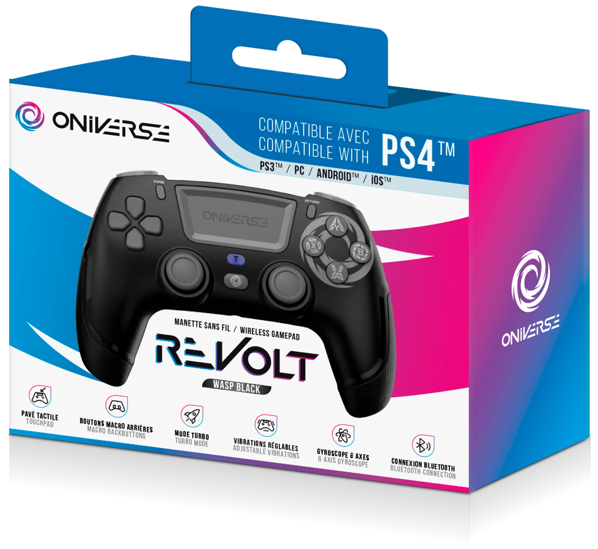 Oniverse Peliohjain Revolt PS4 langaton musta - 6