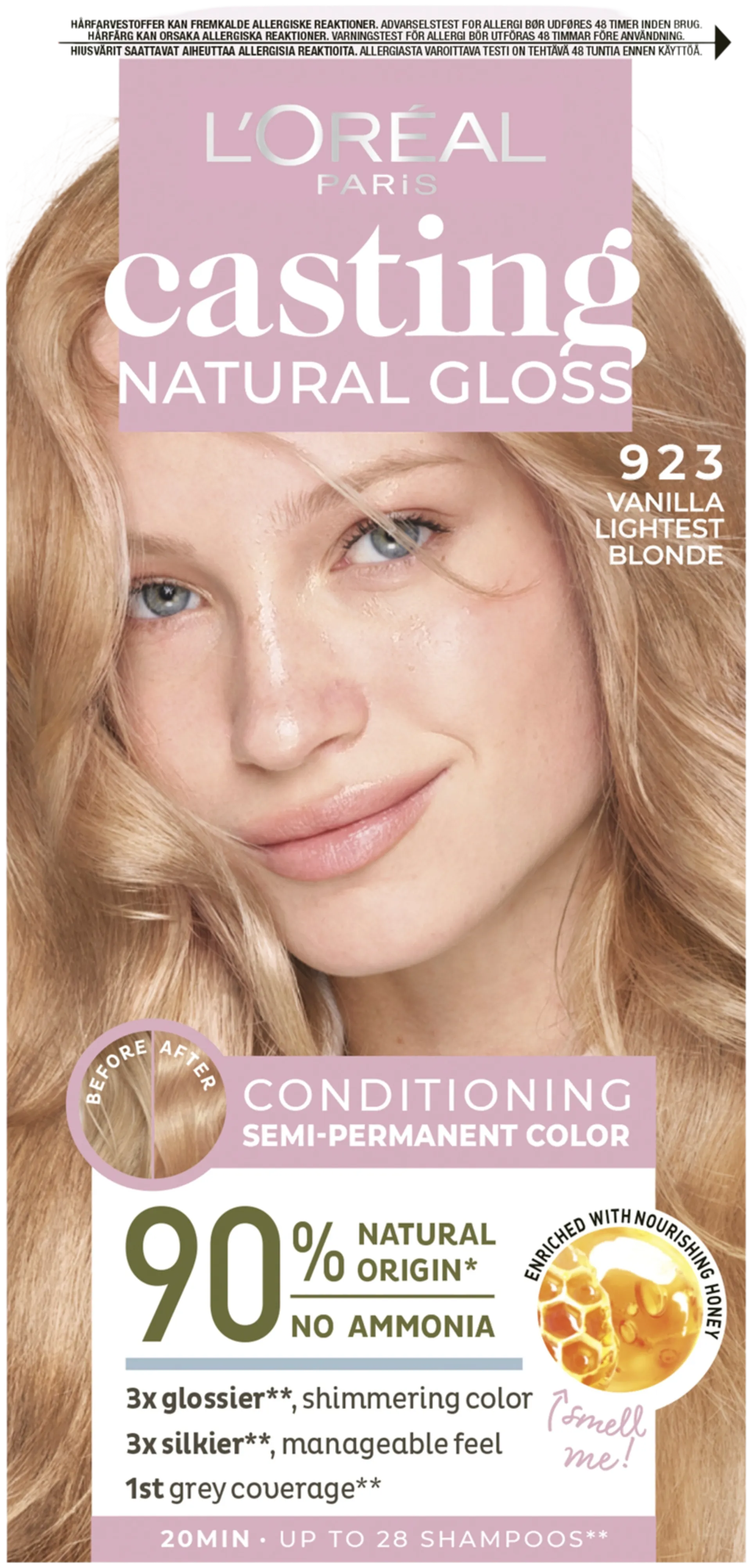 L'Oréal Paris Casting Natural Gloss 823 Light Blonde Vanille kevytväri 1kpl - 1