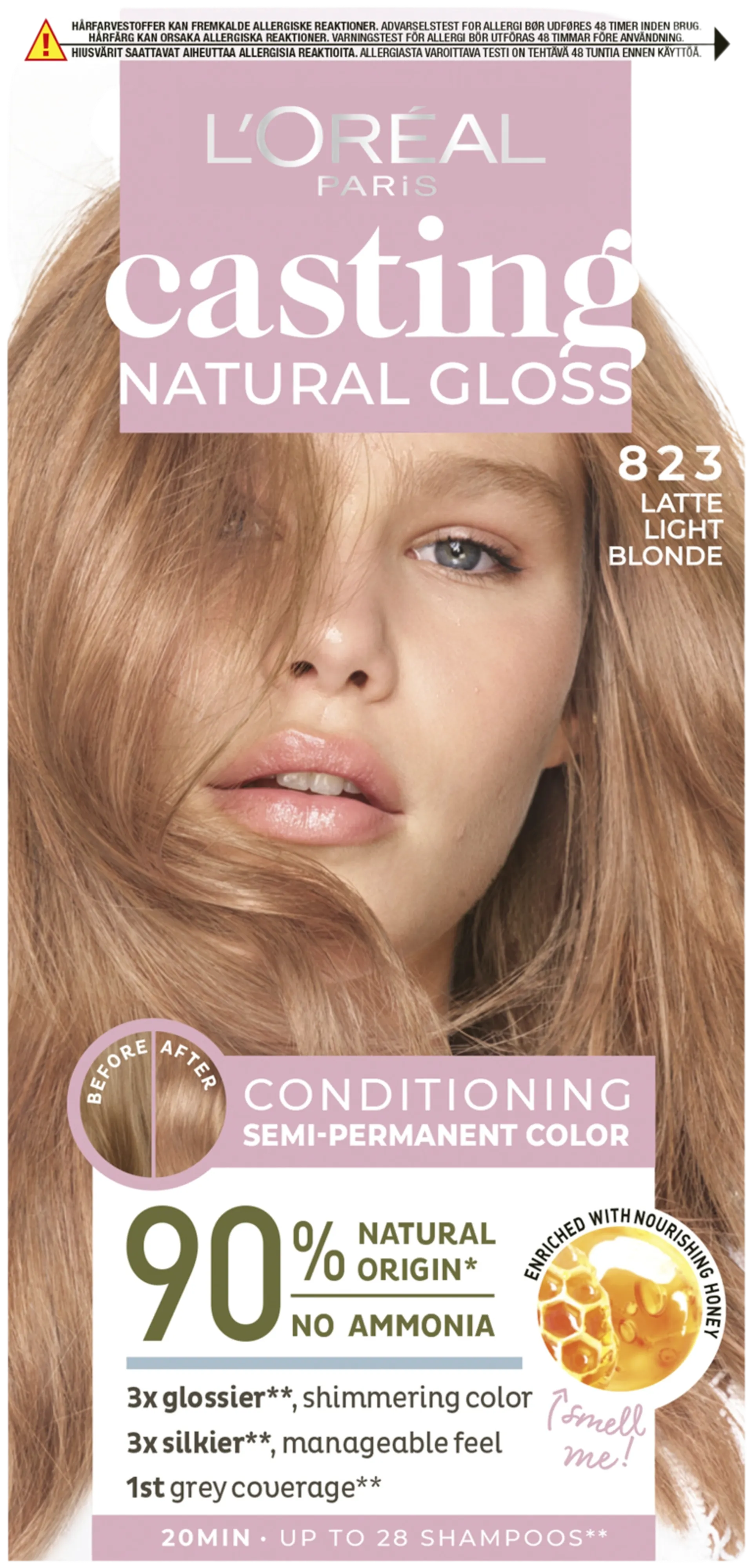 L'Oréal Paris Casting Natural Gloss 823 Light Blonde Vanille kevytväri 1kpl - 1