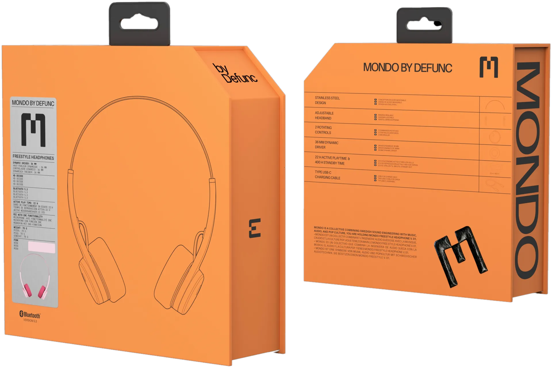 Mondo Bluetooth sankakuulokkeet Freestyle pinkki - 4