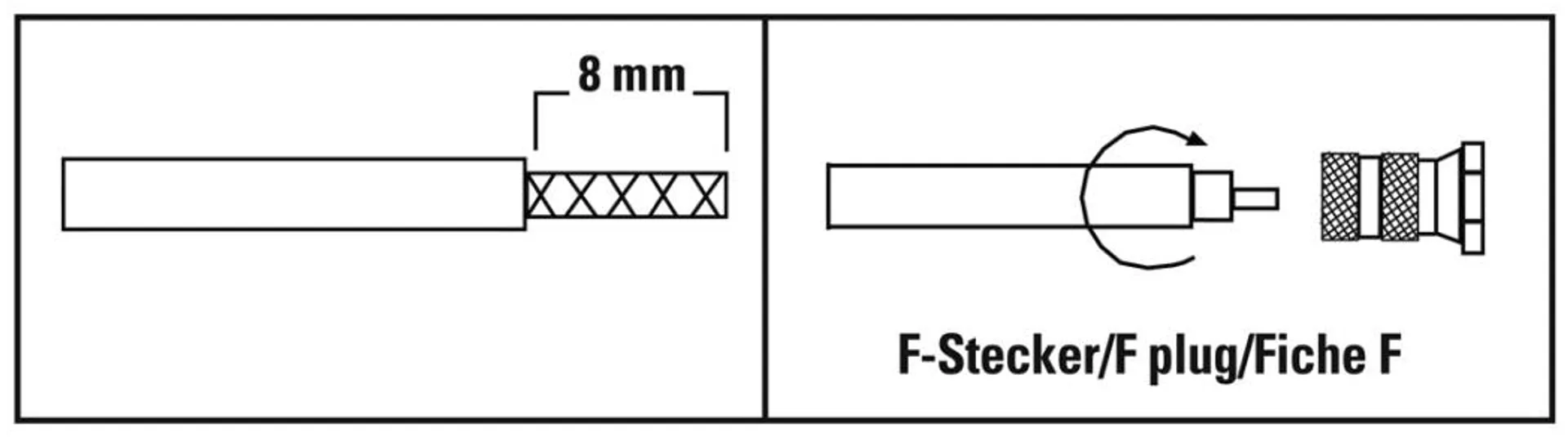 Hama F-liitin uros, 5,5 mm, kierrettävä, 2 kpl - 2