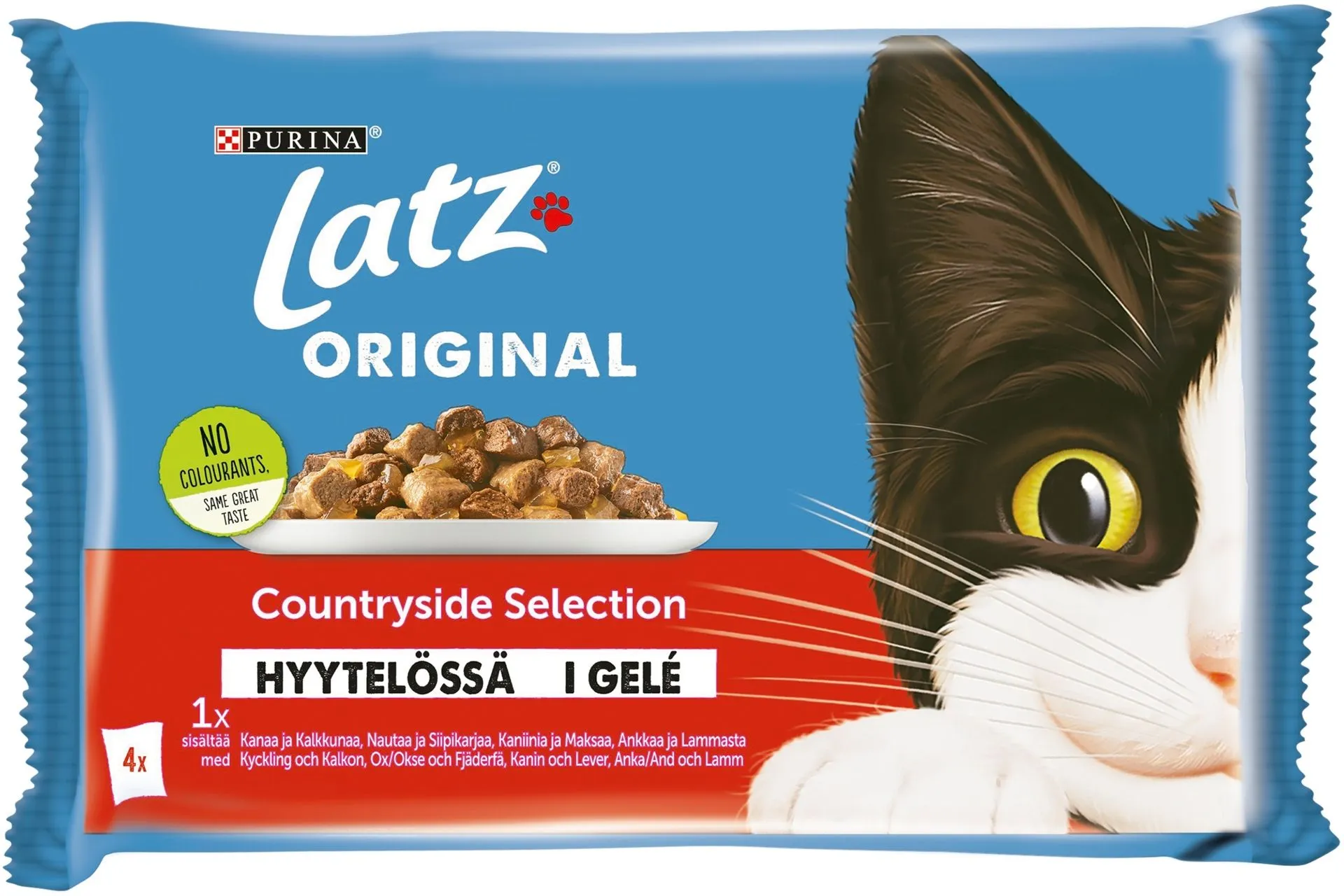 Latz Original 4x85g Countryside lajitelma hyytelössä 4 varianttia kissanruoka