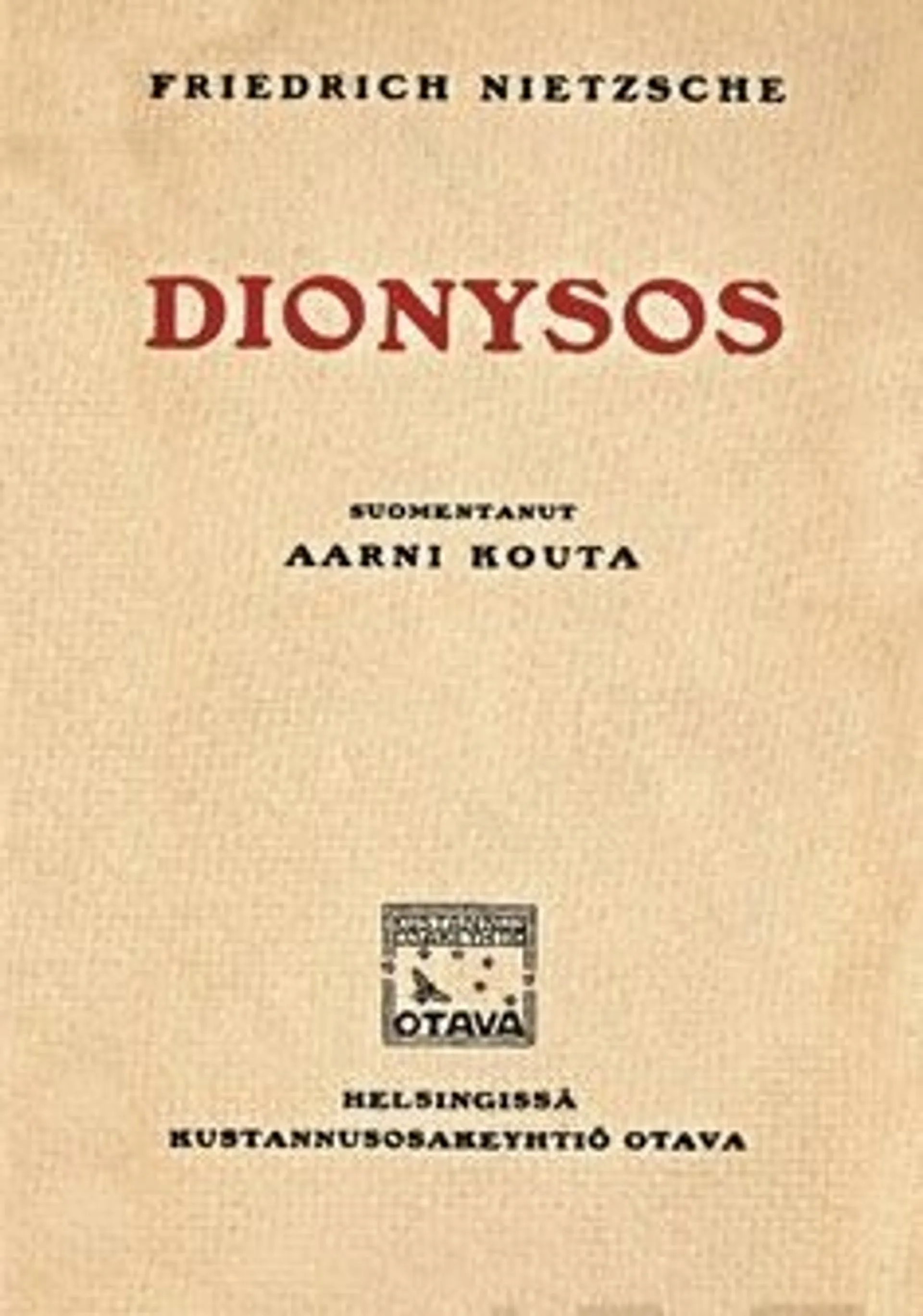 Nietzche, Dionysos - valikoima runoja