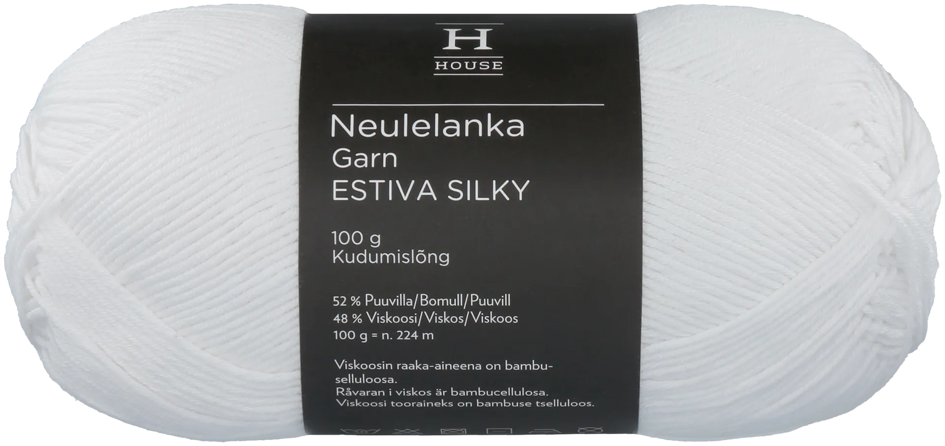 House lanka bambuviskoosi-puuvillasekoite Estiva Silky 100 g White 208