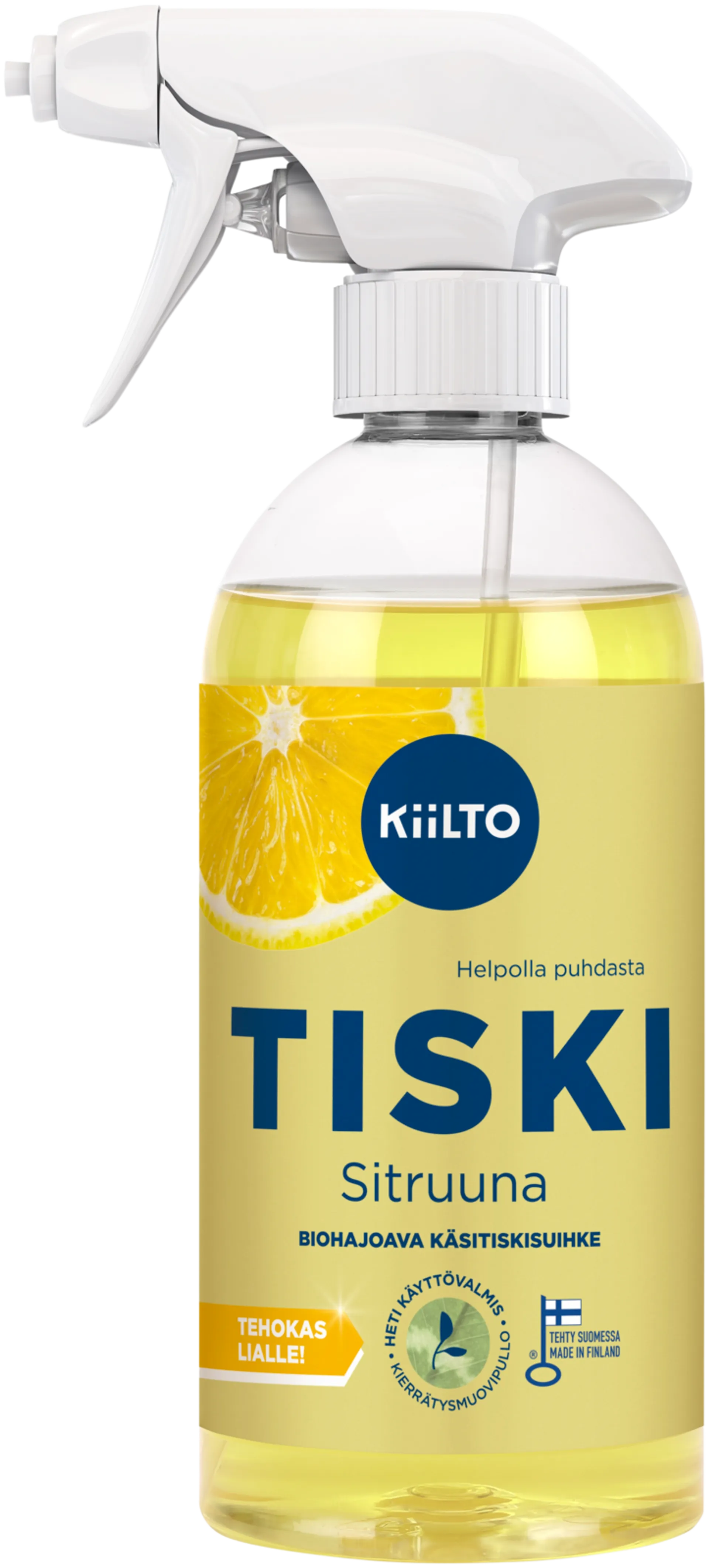 Kiilto biohajoava suihkutettava käsitiskiaine Sitruuna 475 ml