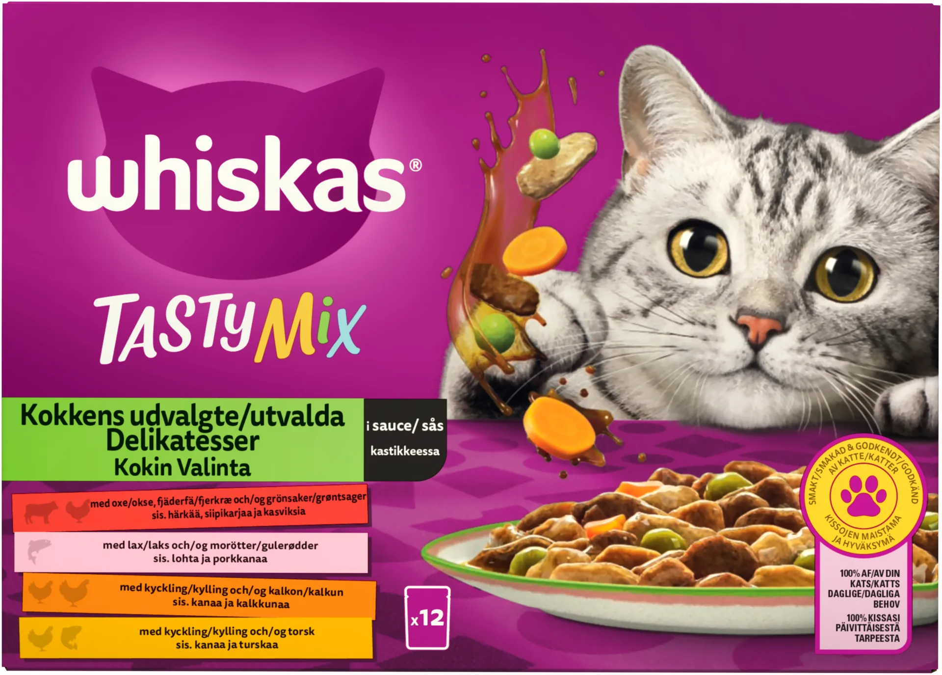 Whiskas Tasty Mix Kokin Valinta kastikkeessa (12 x 85 g)