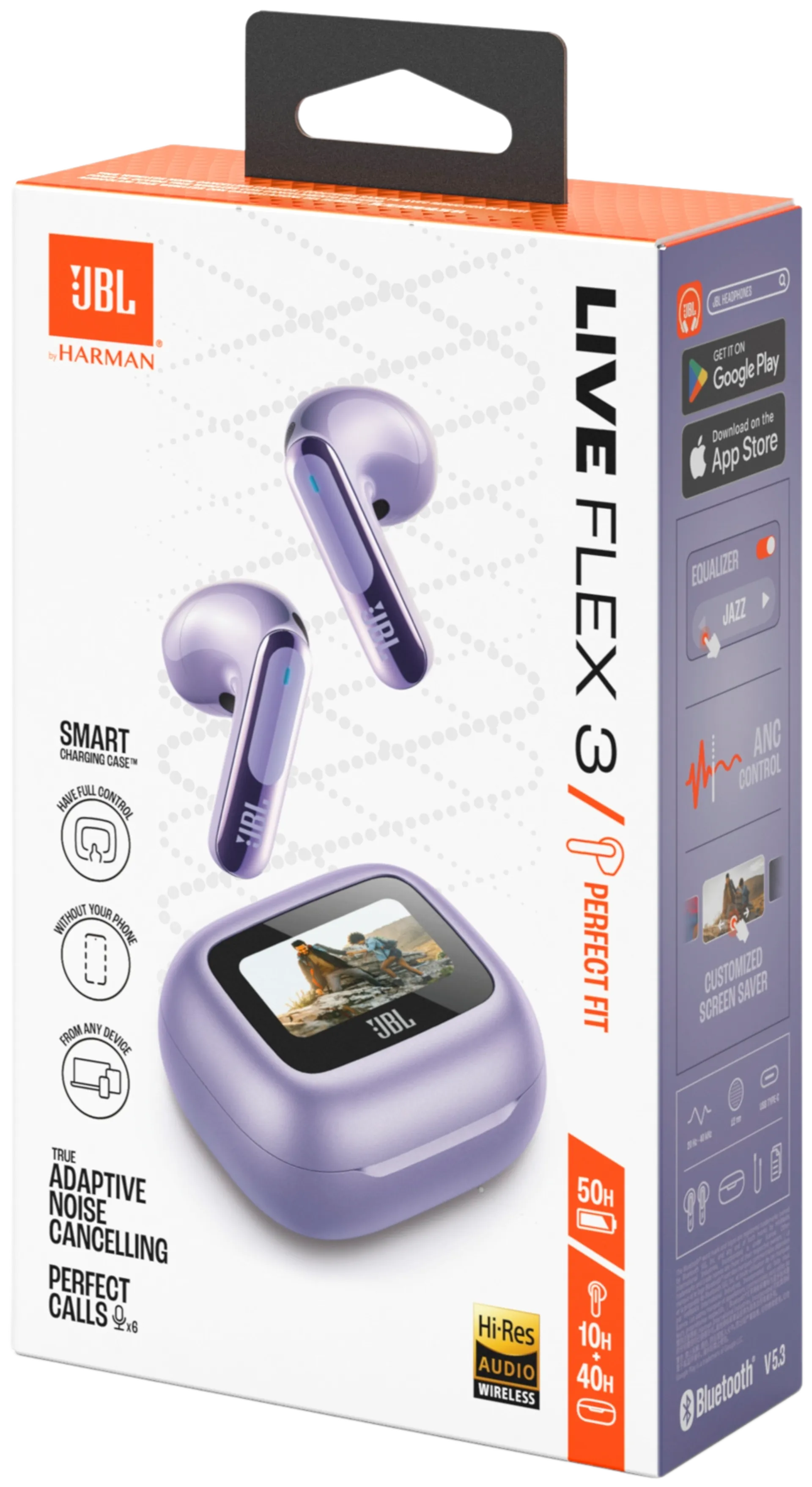 JBL Bluetooth vastamelunappikuulokkeet Live Flex 3 violetti - 10