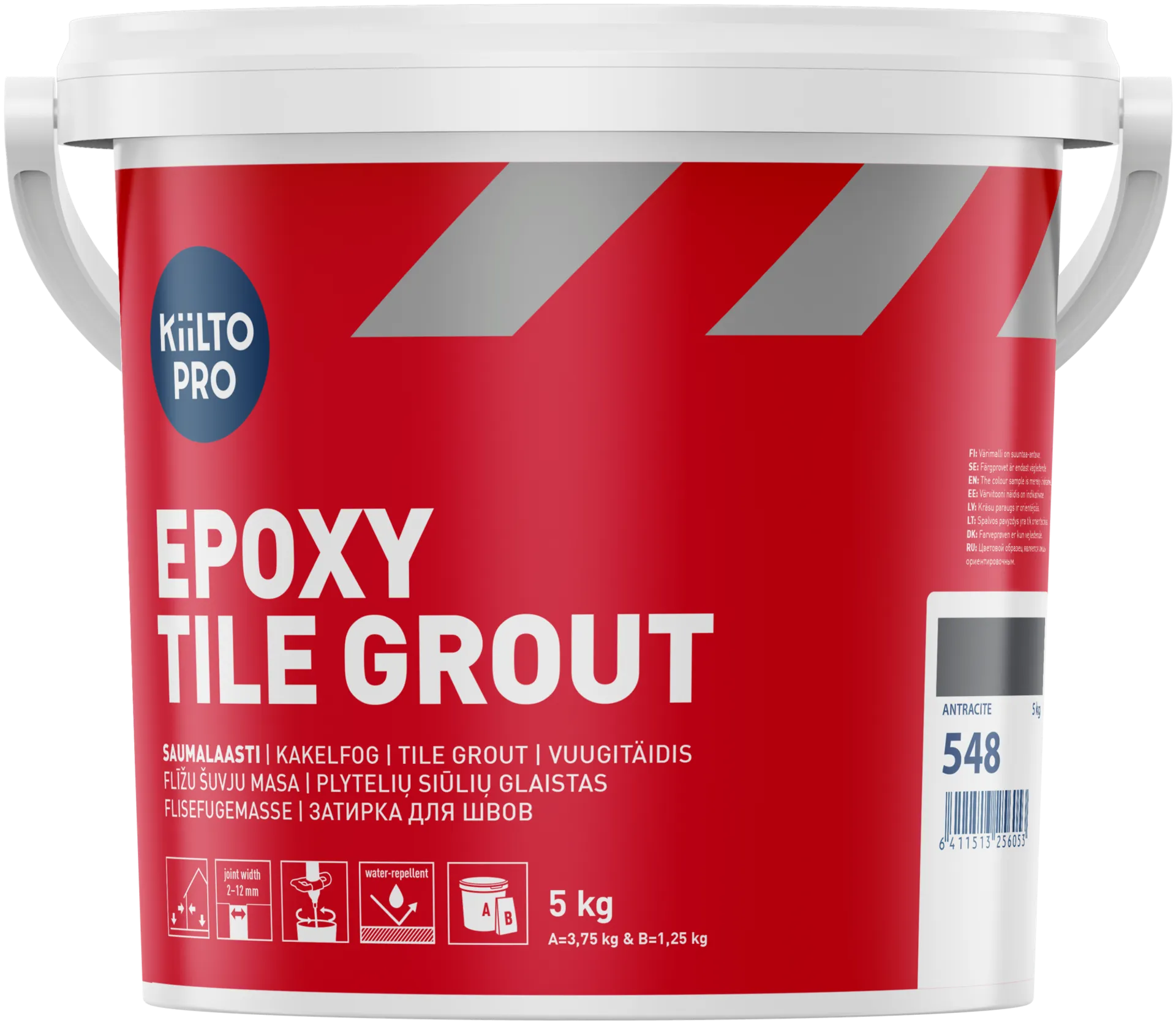 Kiilto Pro Epoxy Tile grout saumalaasti 548 antracite 5 kg