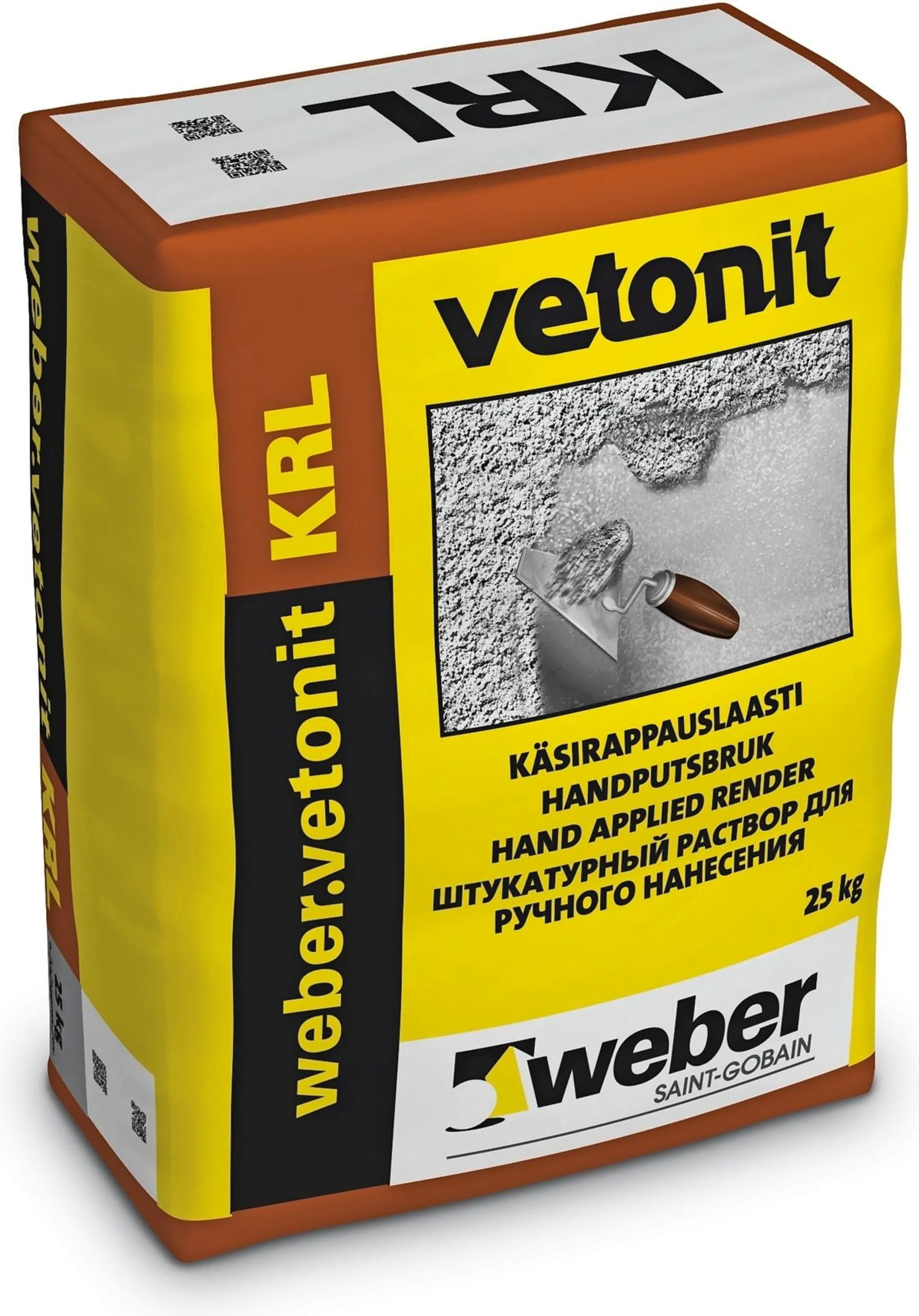 Weber Vetonit KRL 1.5 Käsirappauslaasti pinta 25 kg