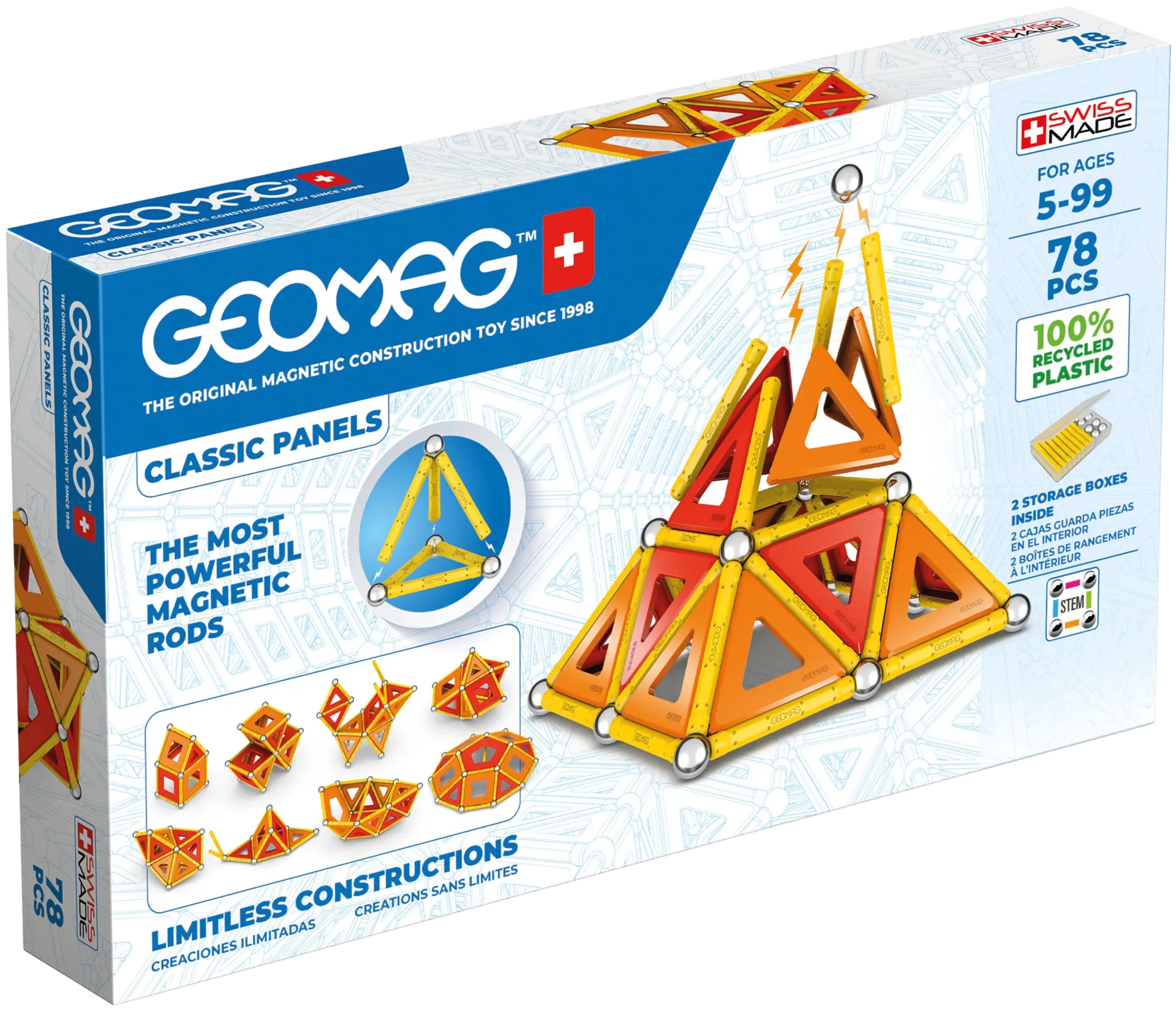 Geomag Classic Panels magneettinen rakennussarja 78 osaa - 1