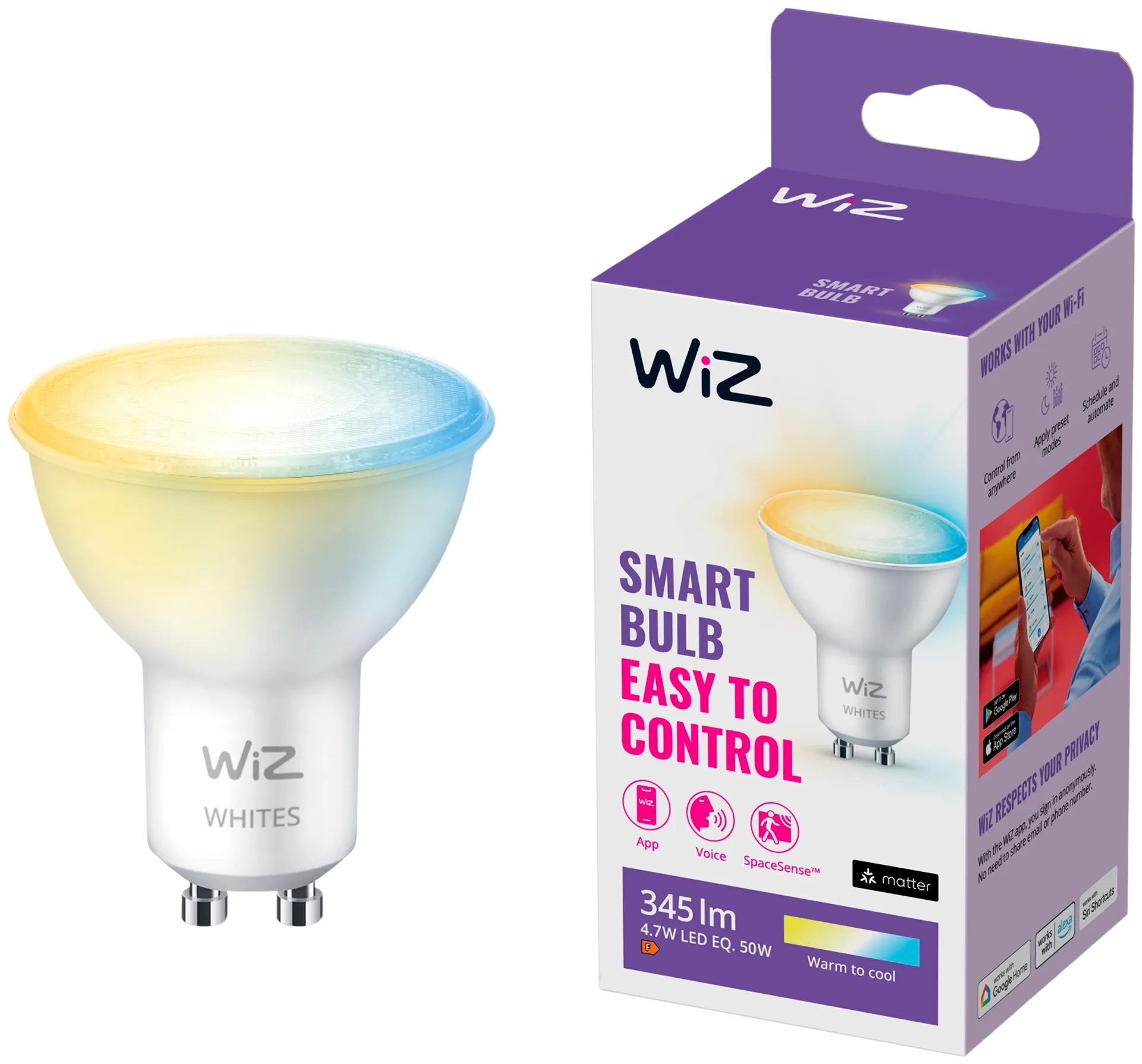 WiZ älylamppu GU10 4.8W TW Wi-Fi - 1