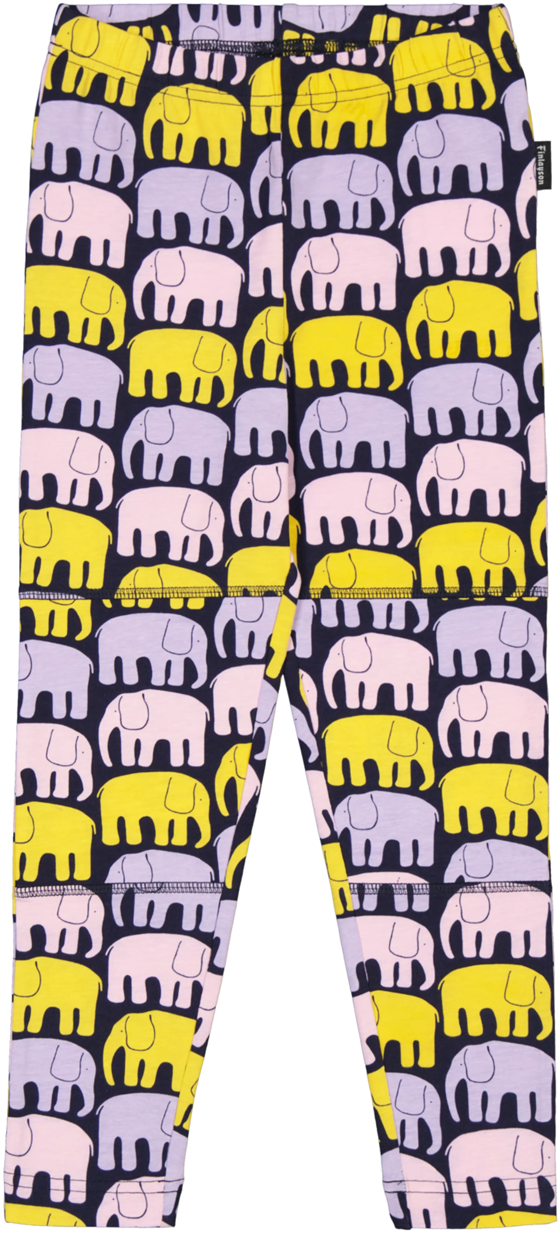 Finlayson Arkismi lasten leggingsit Elefantti - AOP Violet Yellow