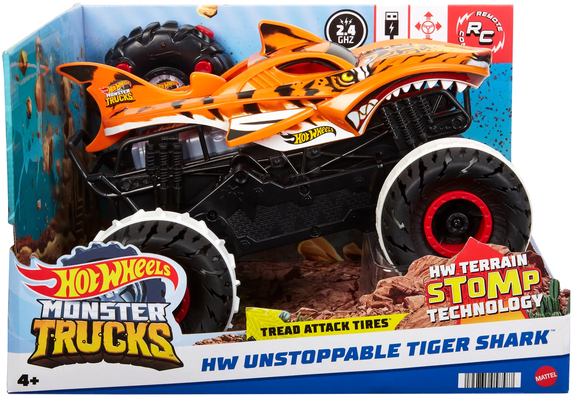 Hot Wheels Monster Trucks HW Unstoppable Tiger Shark R/C - 1