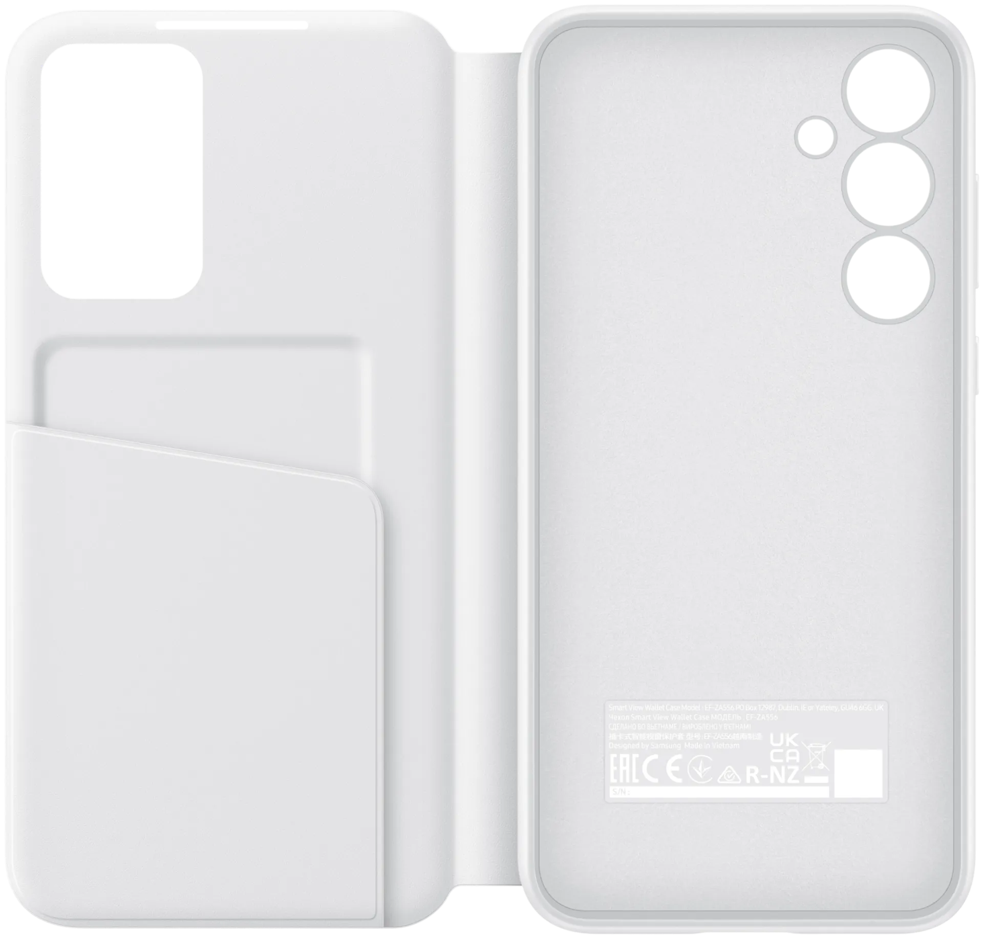 Samsung Galaxy A55 smart view wallet valkoinen suojakotelo - 3